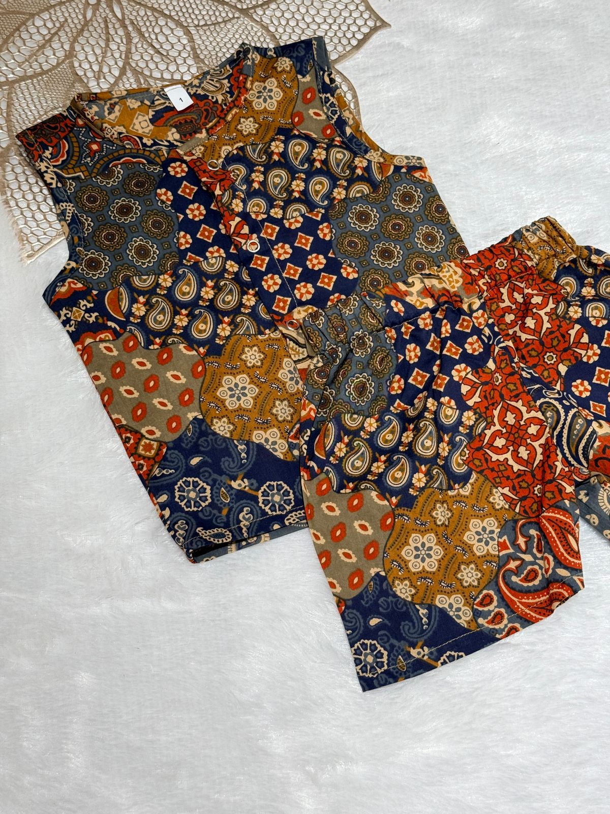 DAILY PLAY -NSC001- MULTICOLOR BLUE AJRAKH COORDSET