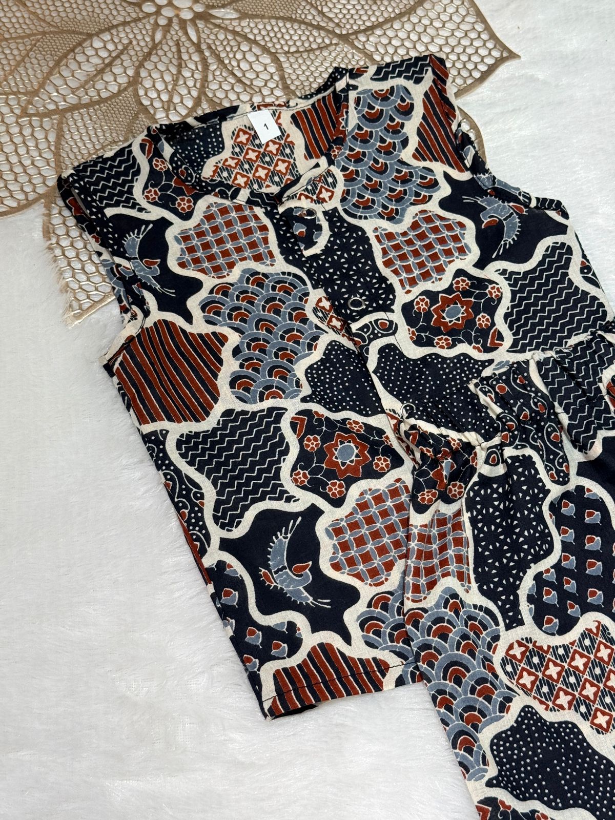 DAILY PLAY -NSC003- MULTICOLOR BLACK AJRAKH COORDSET