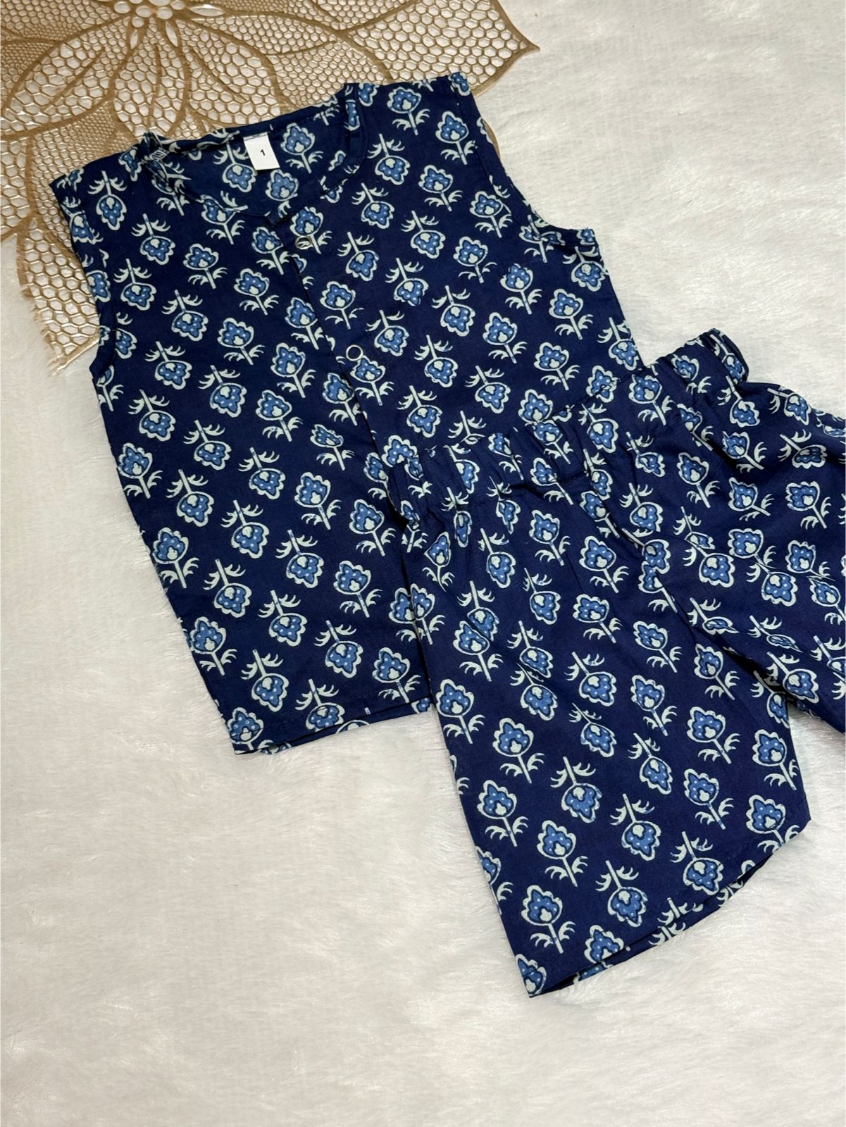 DAILY PLAY -NSC004- INDIGO FLORAL COORDSET
