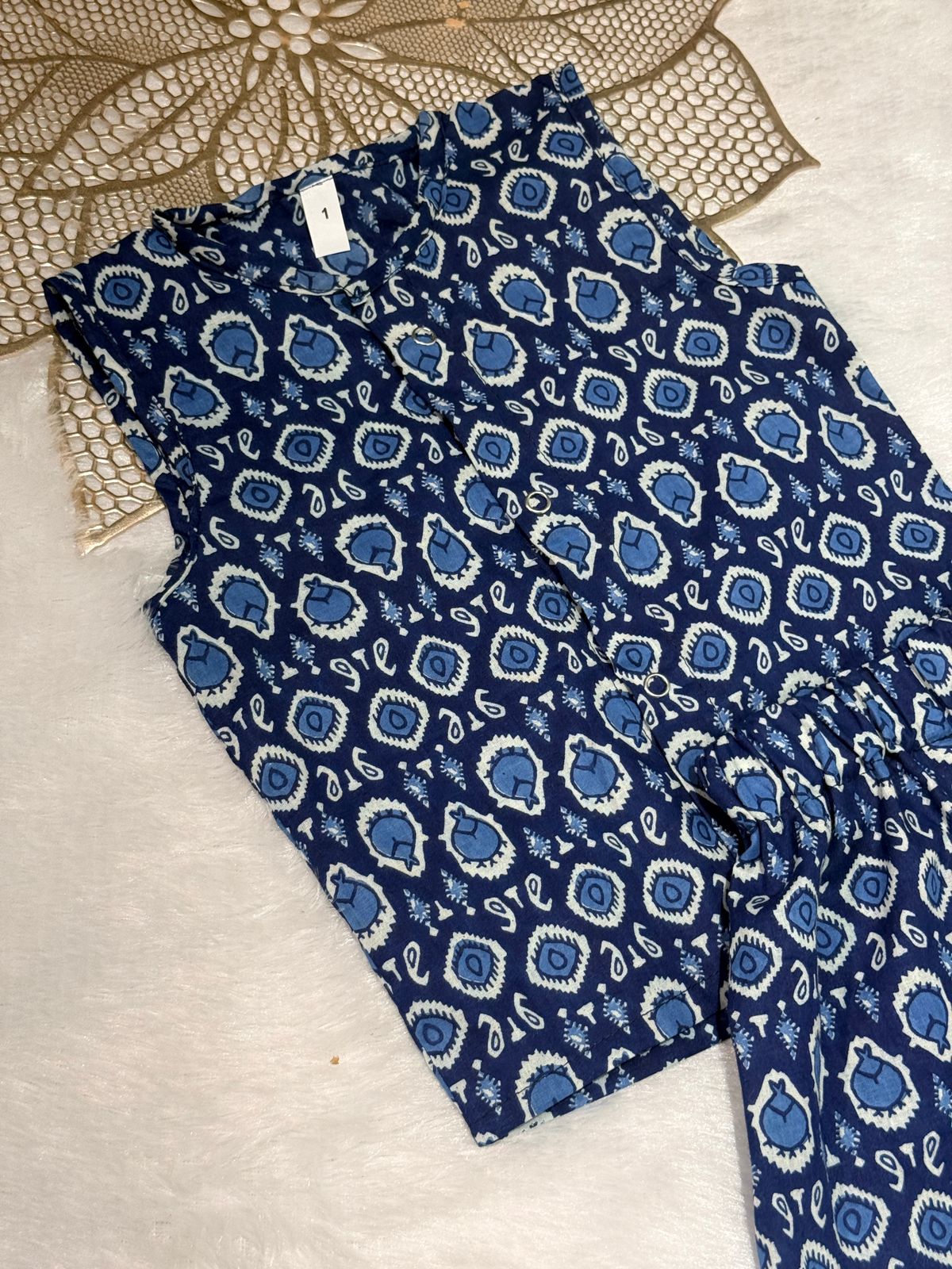 DAILY PLAY -NSC007-INDIGO IKKAT COORDSET
