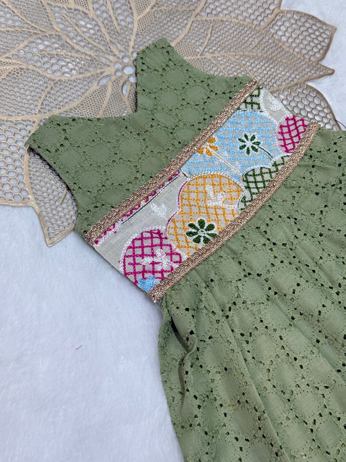 SUNBLUSH- SC902- ARMY GREEN FLORAL FROCK