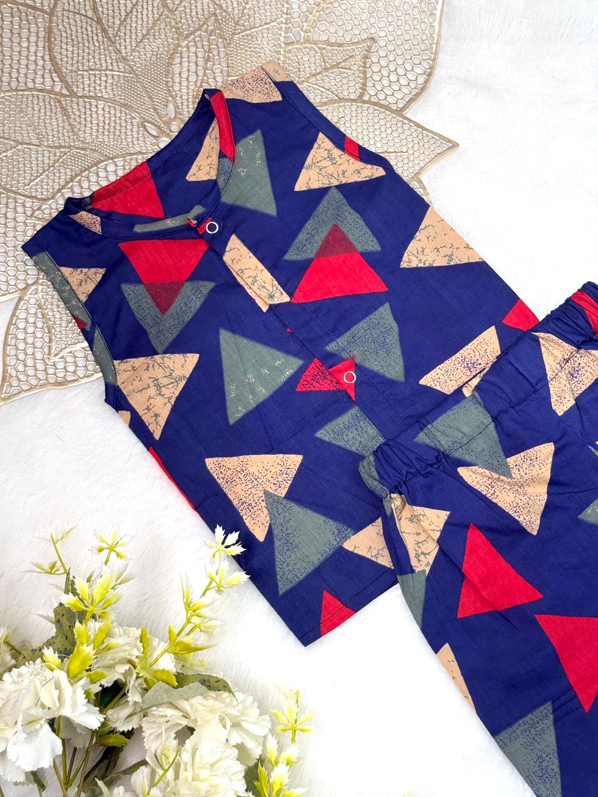 DAILY PLAY -NYC024- NAVY BLUE TRIANGLE  COORDSET