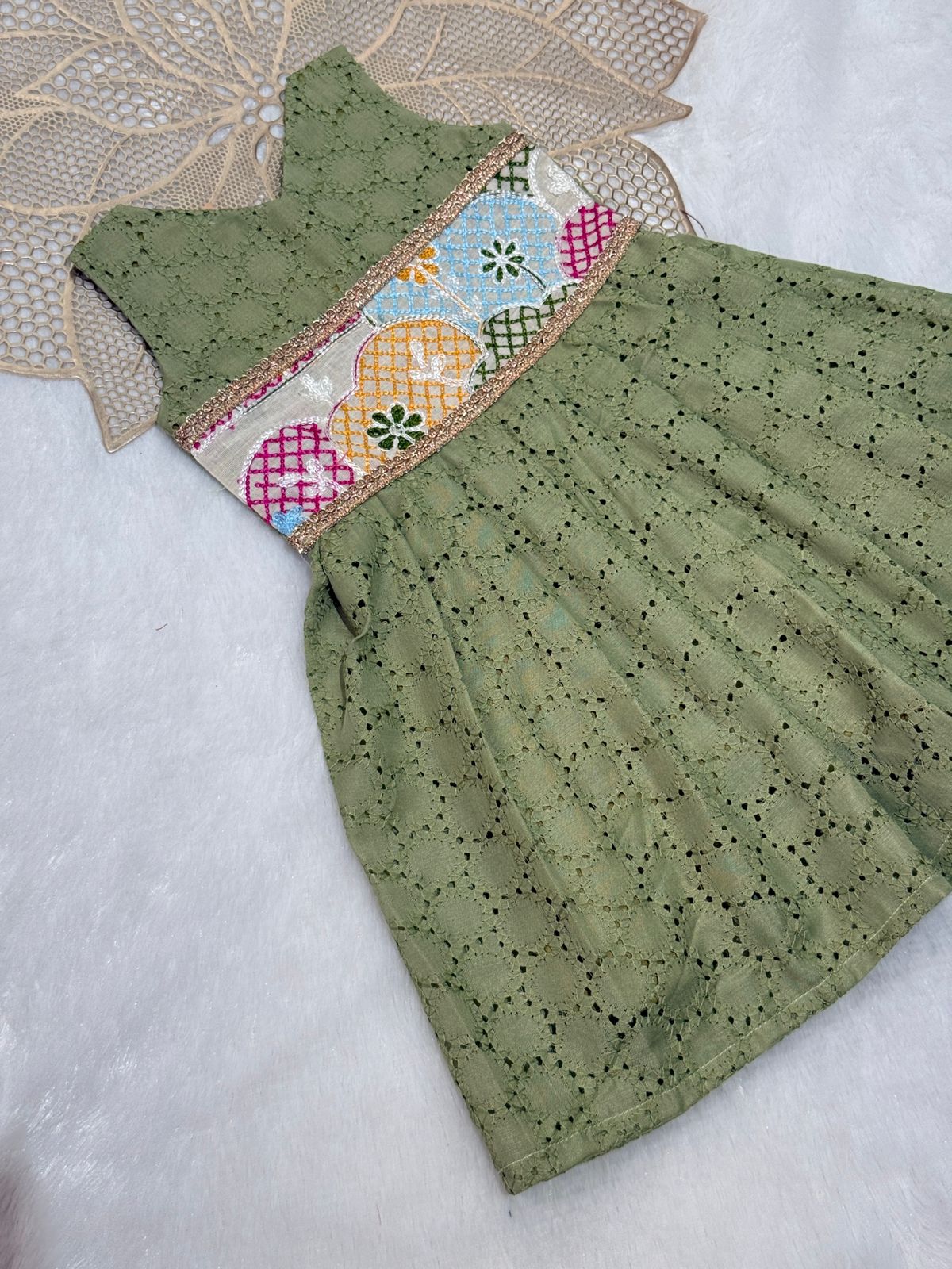 SUNBLUSH- SC902- ARMY GREEN FLORAL FROCK