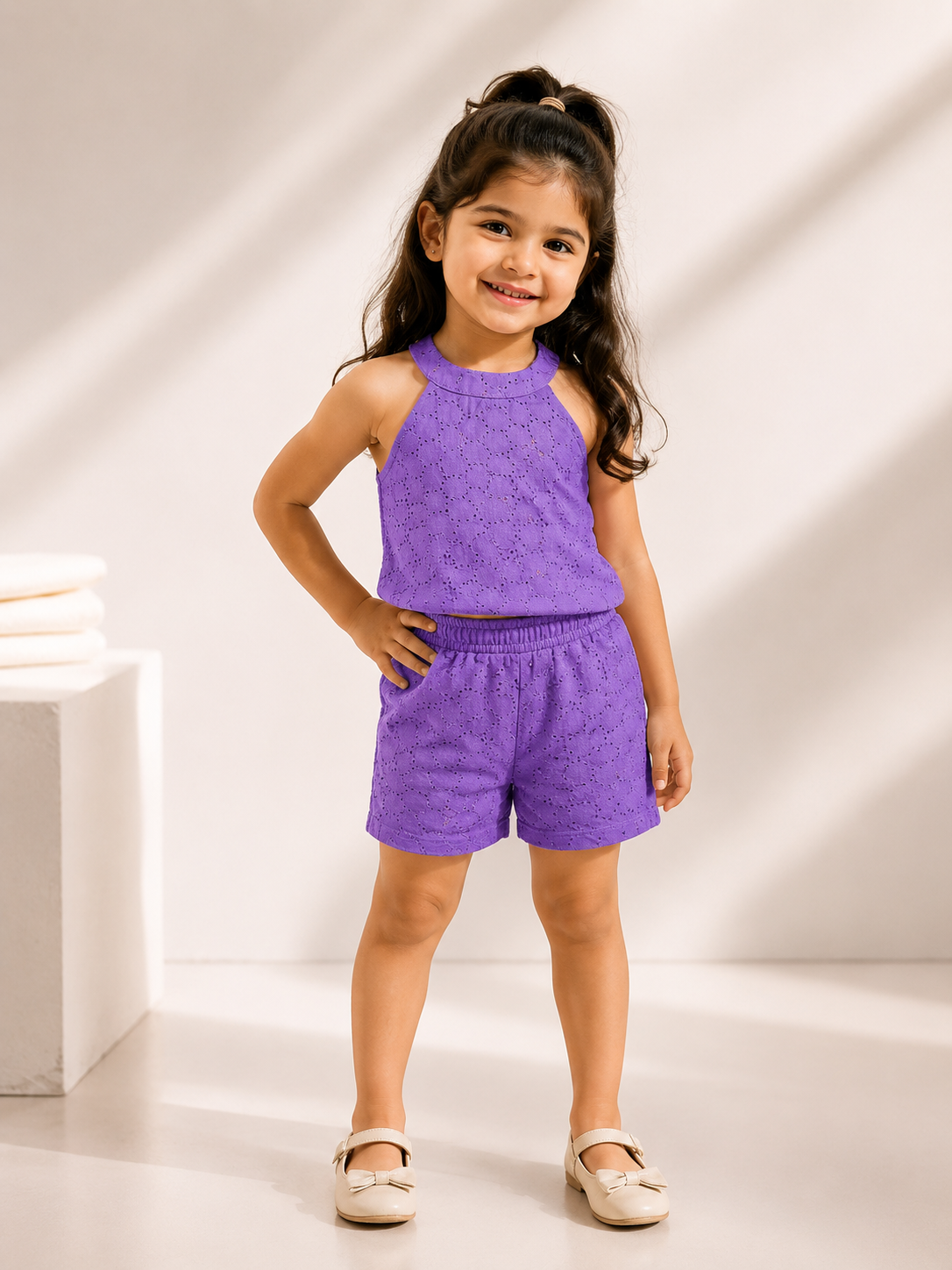WONDERLAND- NY005 PURPLE Hakoba Co-ord Set