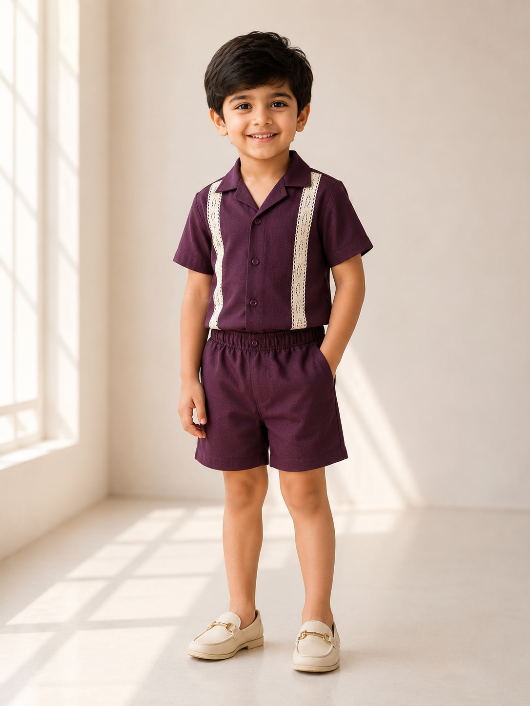DAILY PLAY- NSC016-WINE LACE CO-ORD SET