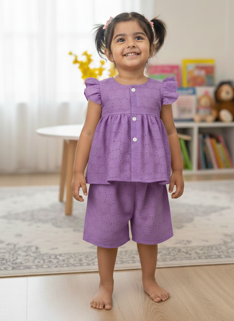 WONDERLAND- C81 LAVENDER Hakoba Co-ord Set