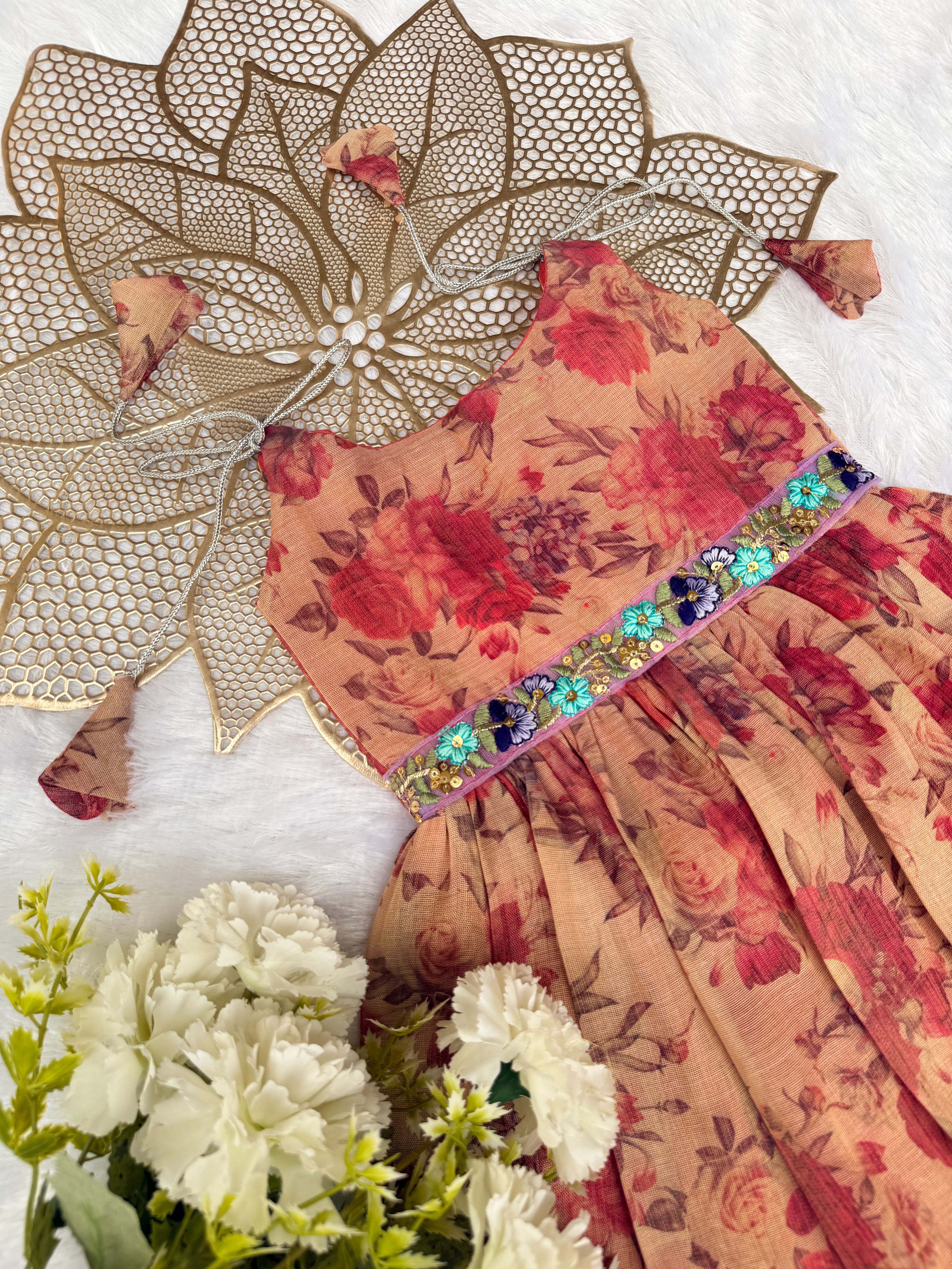 MEGA SALE-MS2-PINK FLORAL FROCK