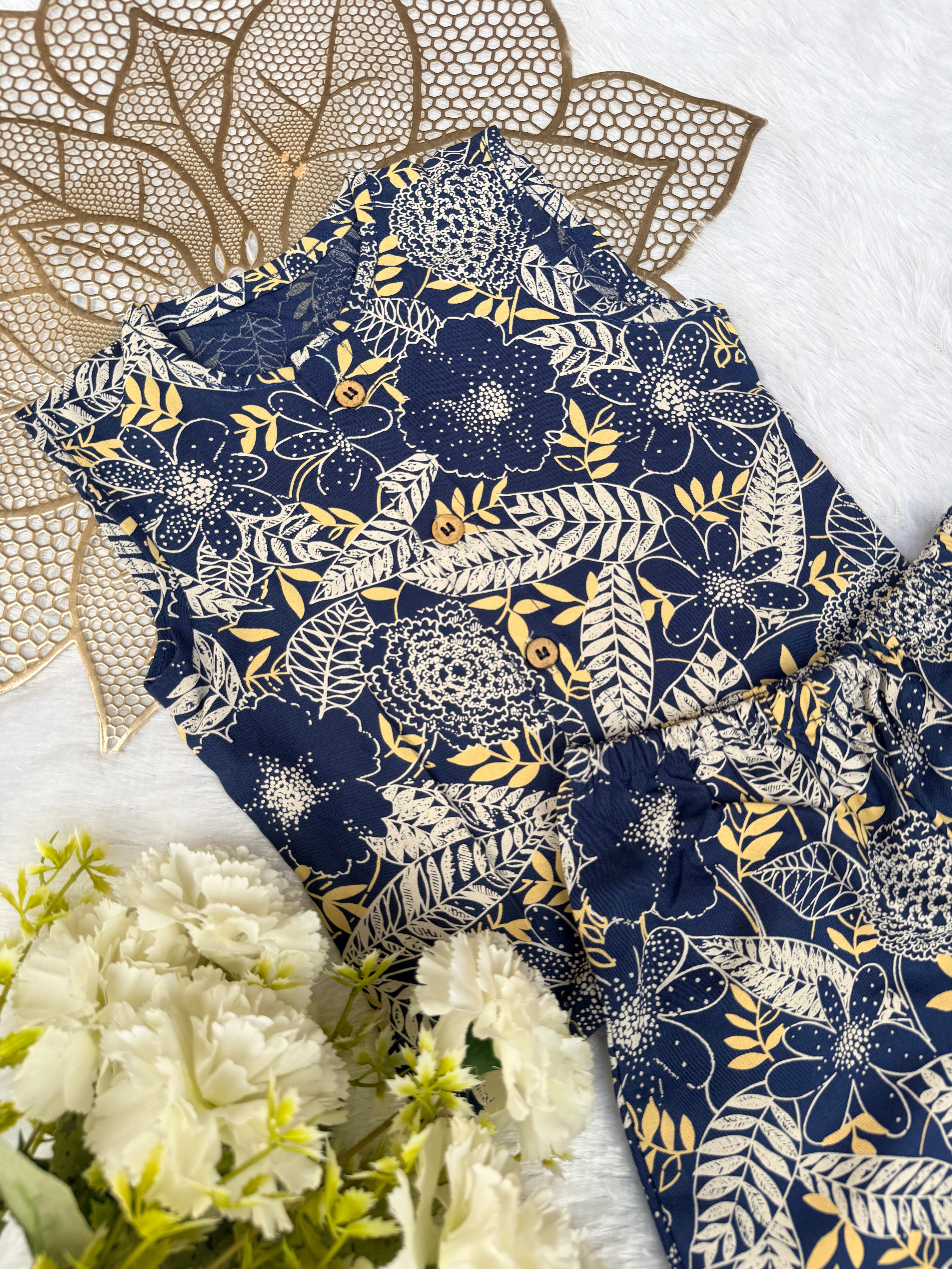 MEGA SALE - MS3 BLUE  FLOWER  COORD SET