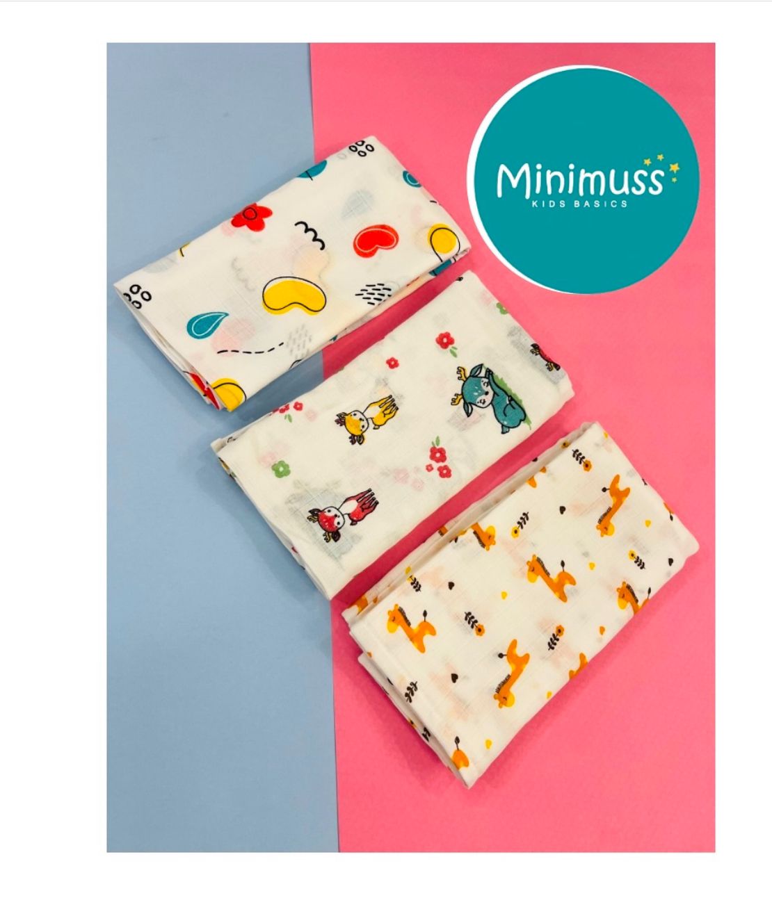MUSLIN SWADDLE (PACK OF 3)