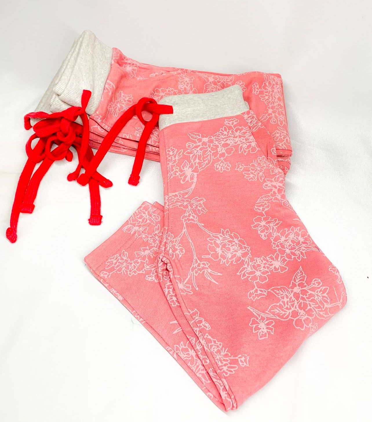 P05 PINK FLORAL KNITTED PANT
