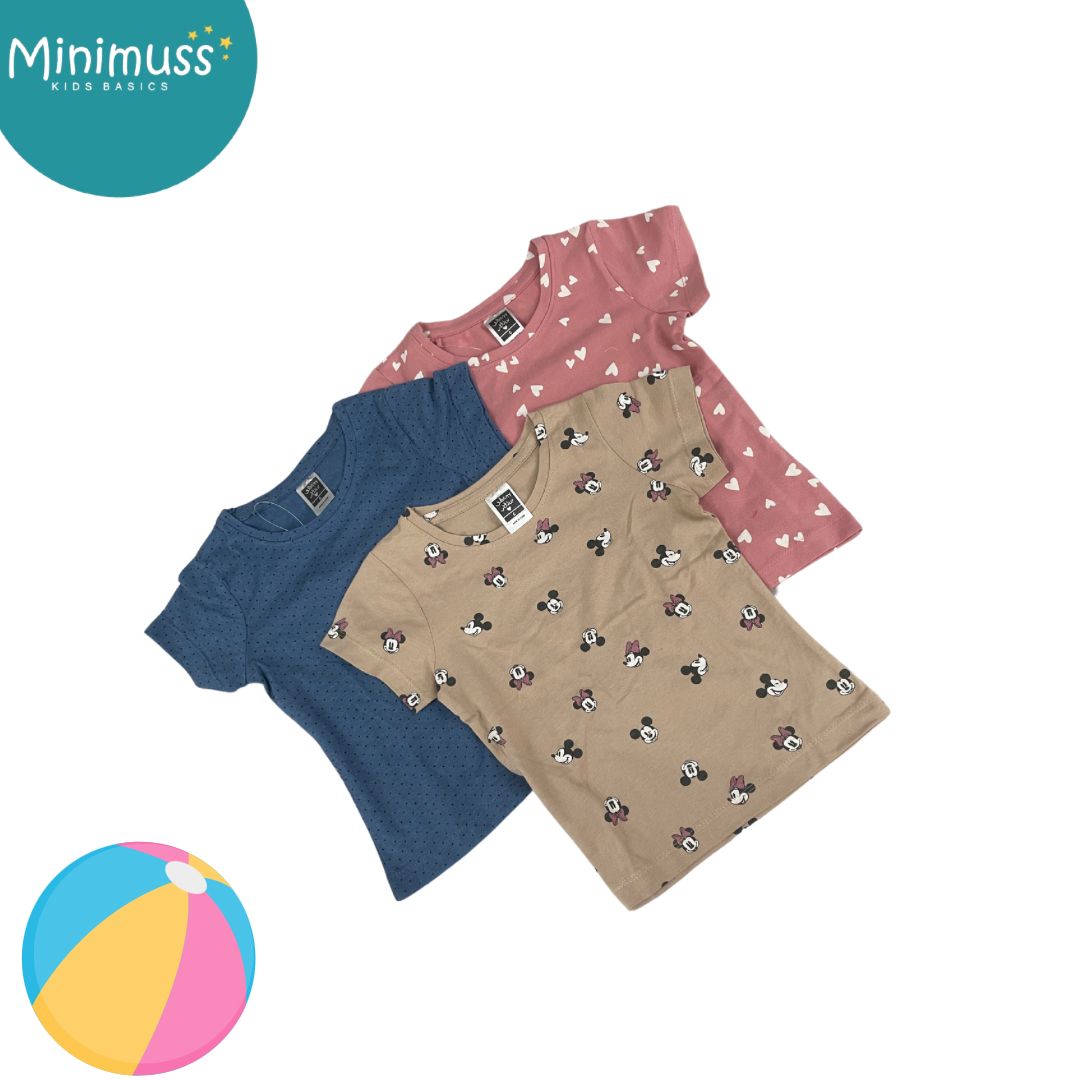 SSS52 3Y ASSORTED GIRLS TSHIRT(PACK OF 3)