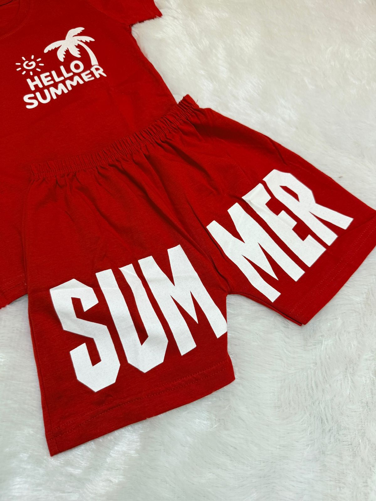 HAPPY LITTLES-HL017 - BOYS RED SHORT SET