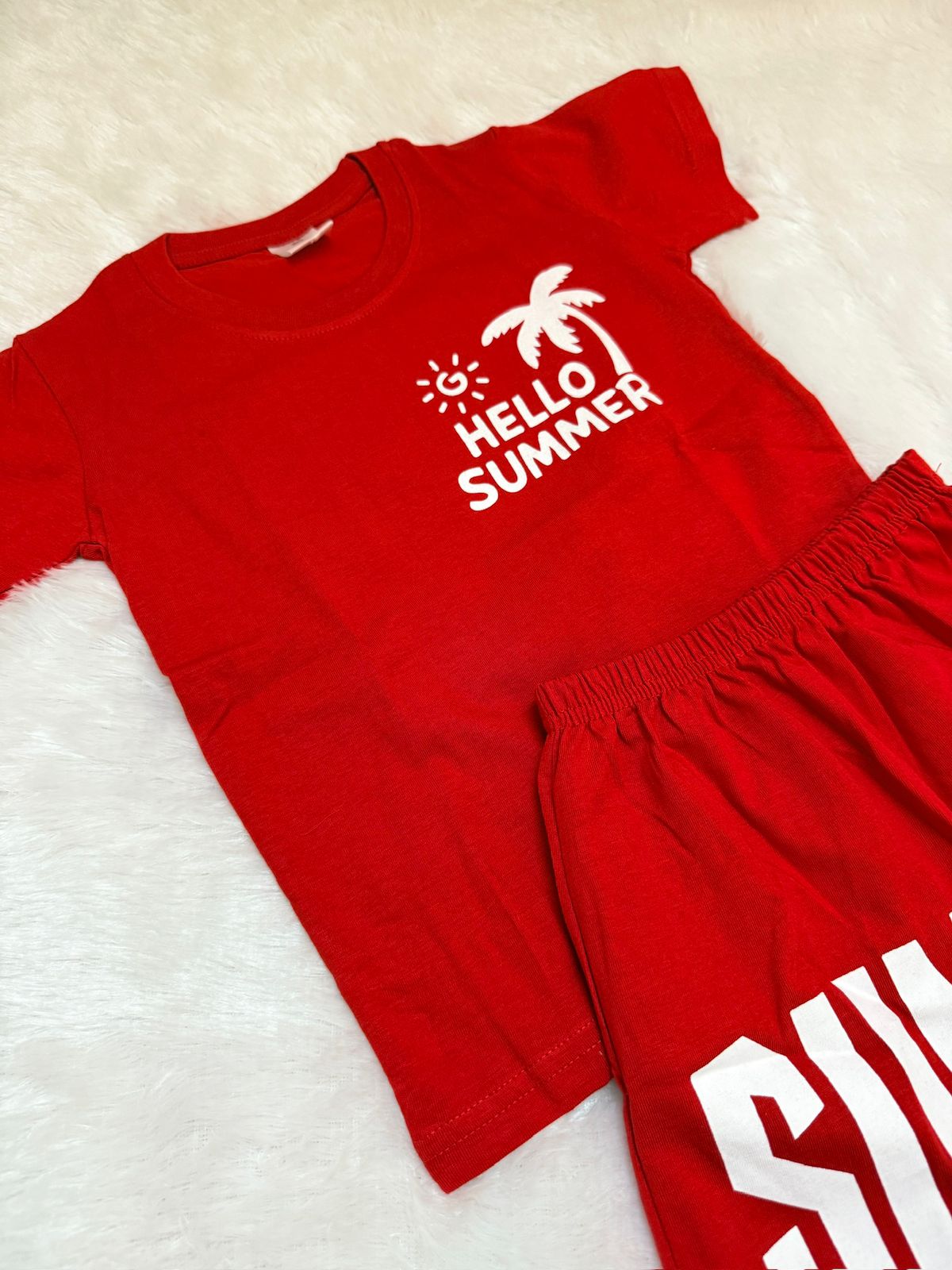 HAPPY LITTLES-HL017 - BOYS RED SHORT SET
