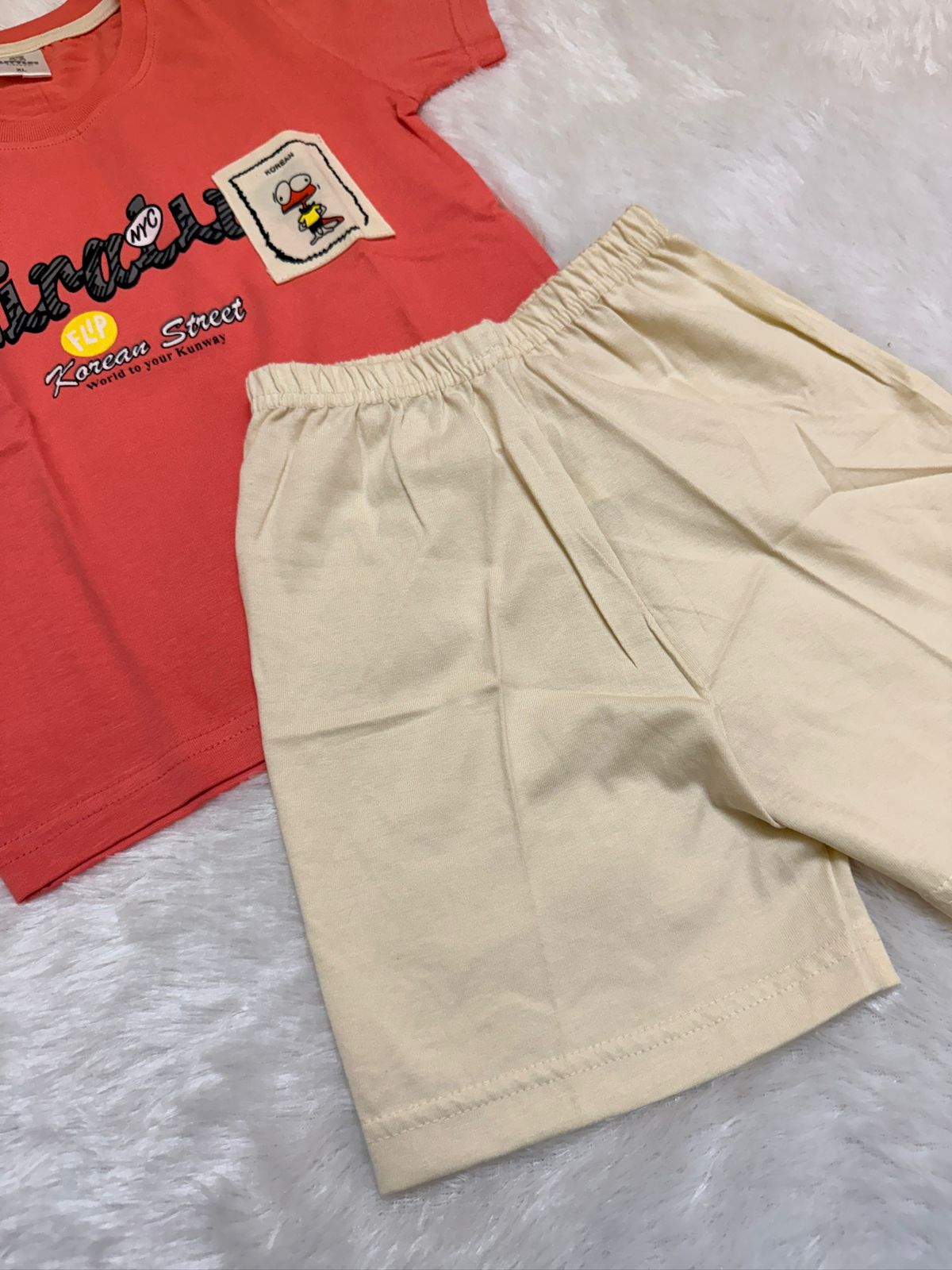 HAPPY LITTLES-HL020 - PEACH SHORT SET