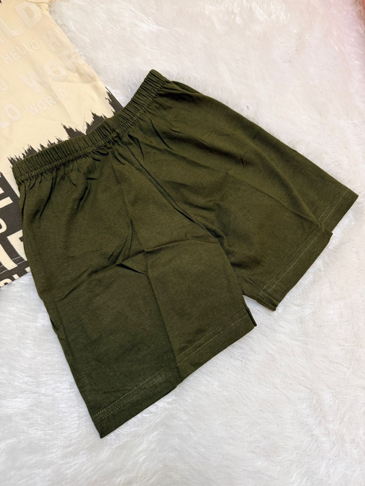 HAPPY LITTLES-HL019 - OATMEAL SHORT SET