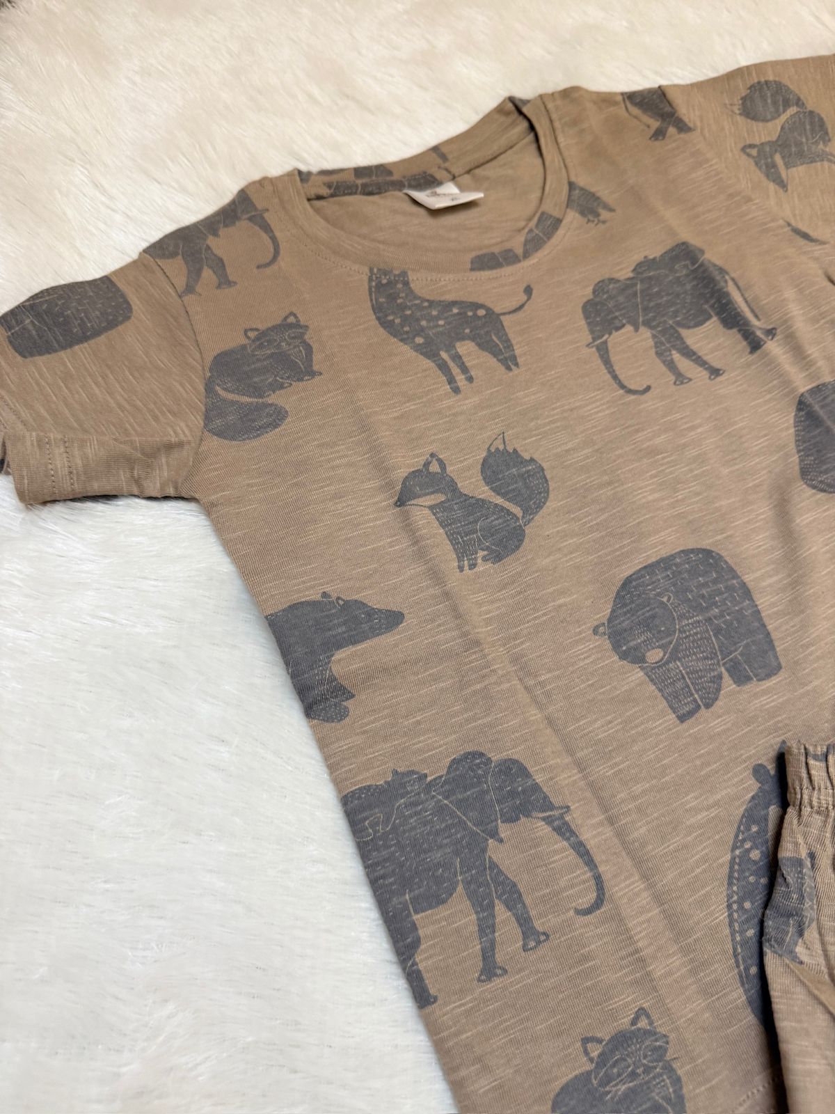 HAPPY LITTLES-HL024 -BROWN SHORTS SET