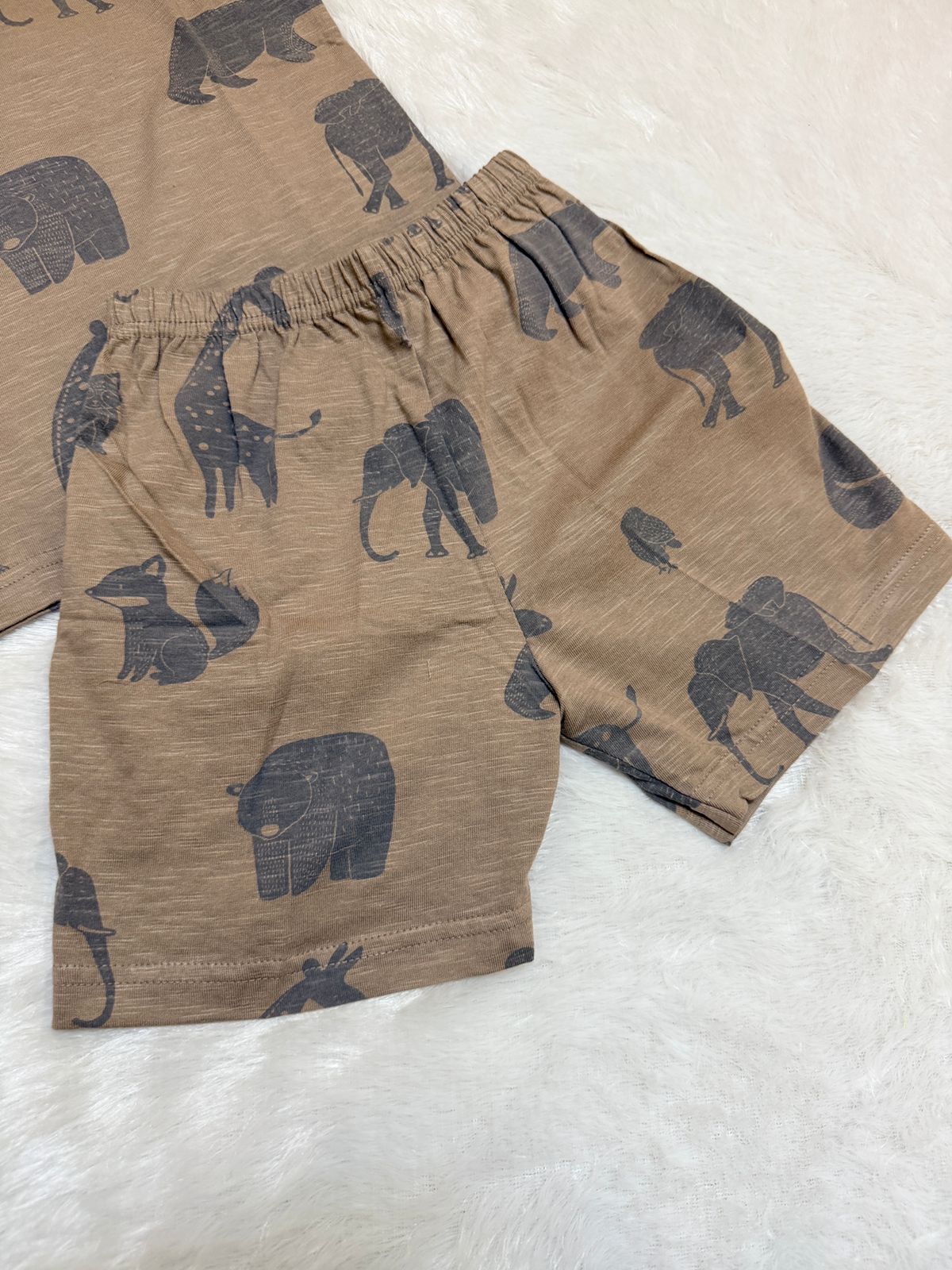 HAPPY LITTLES-HL024 -BROWN SHORTS SET