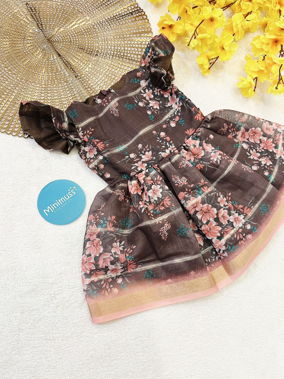CUTIE PATOOTIES COLLECTION - 6M & 1 YR - SS03 BROWN FLORAL