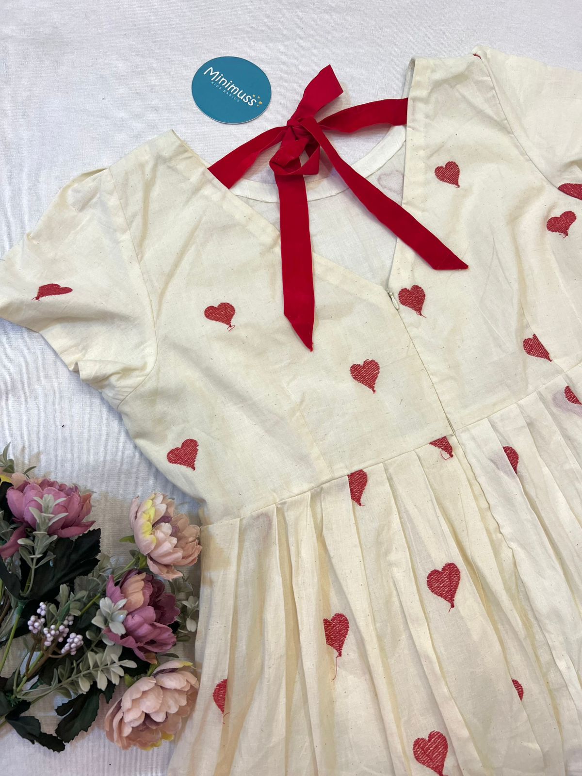 MD001 WHITE LOVE MOM DRESS