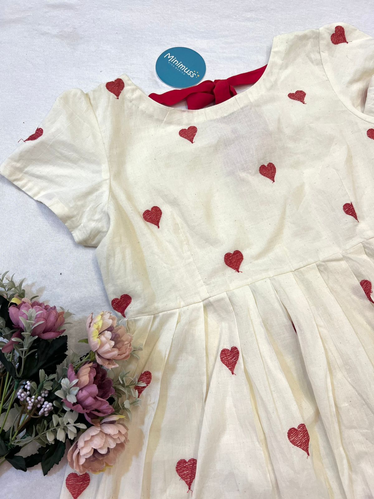 MD001 WHITE LOVE MOM DRESS