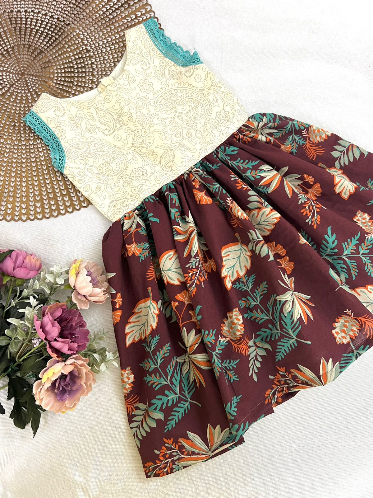 EMILY HALFWHITE BROWN  FROCK