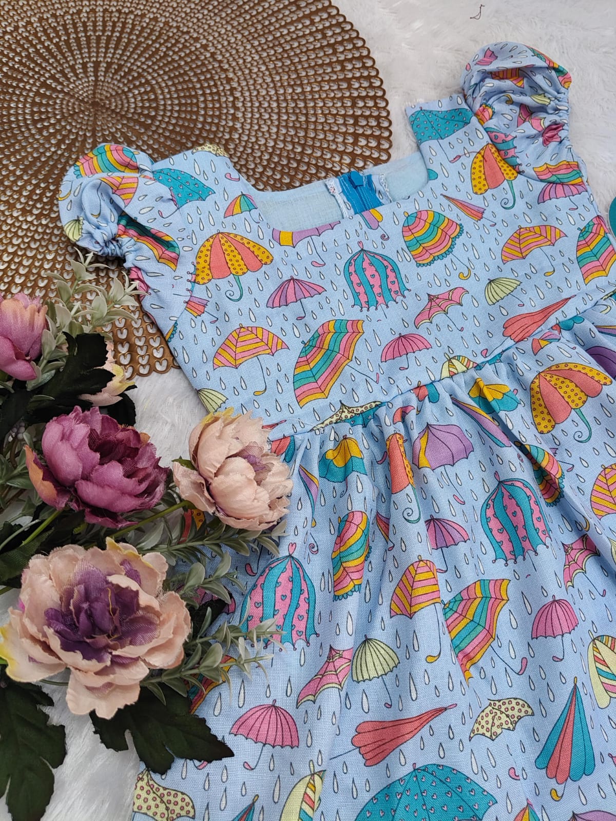 SSS08 UMBRELLA PRINT  FROCK