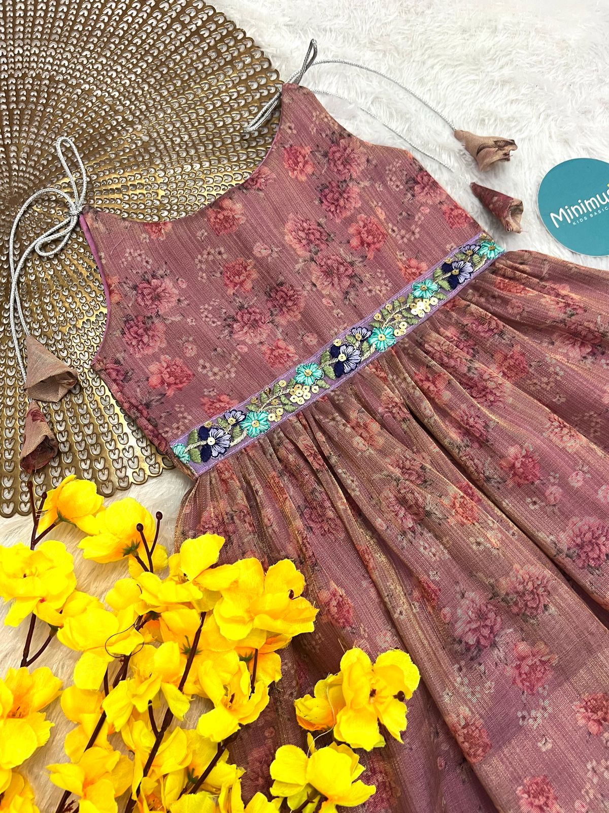 F24 LUSHBEBE PINK BLUE TISSUE FROCK