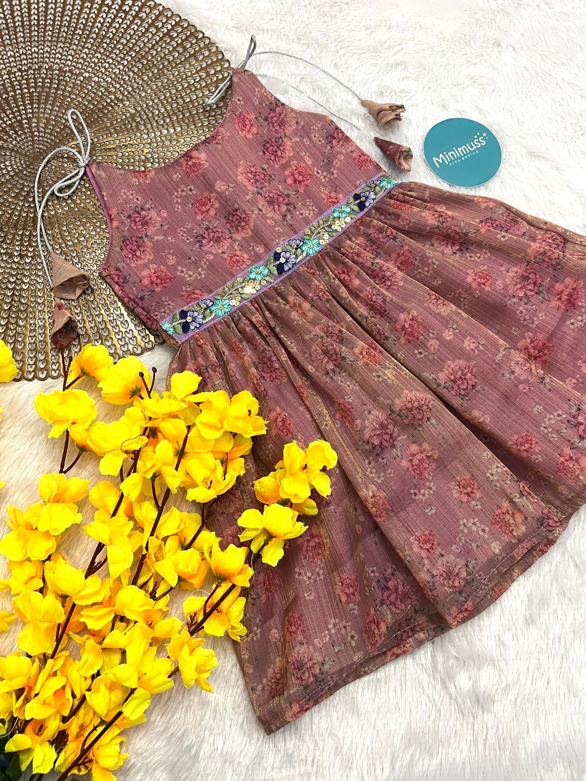 F24 LUSHBEBE PINK BLUE TISSUE FROCK