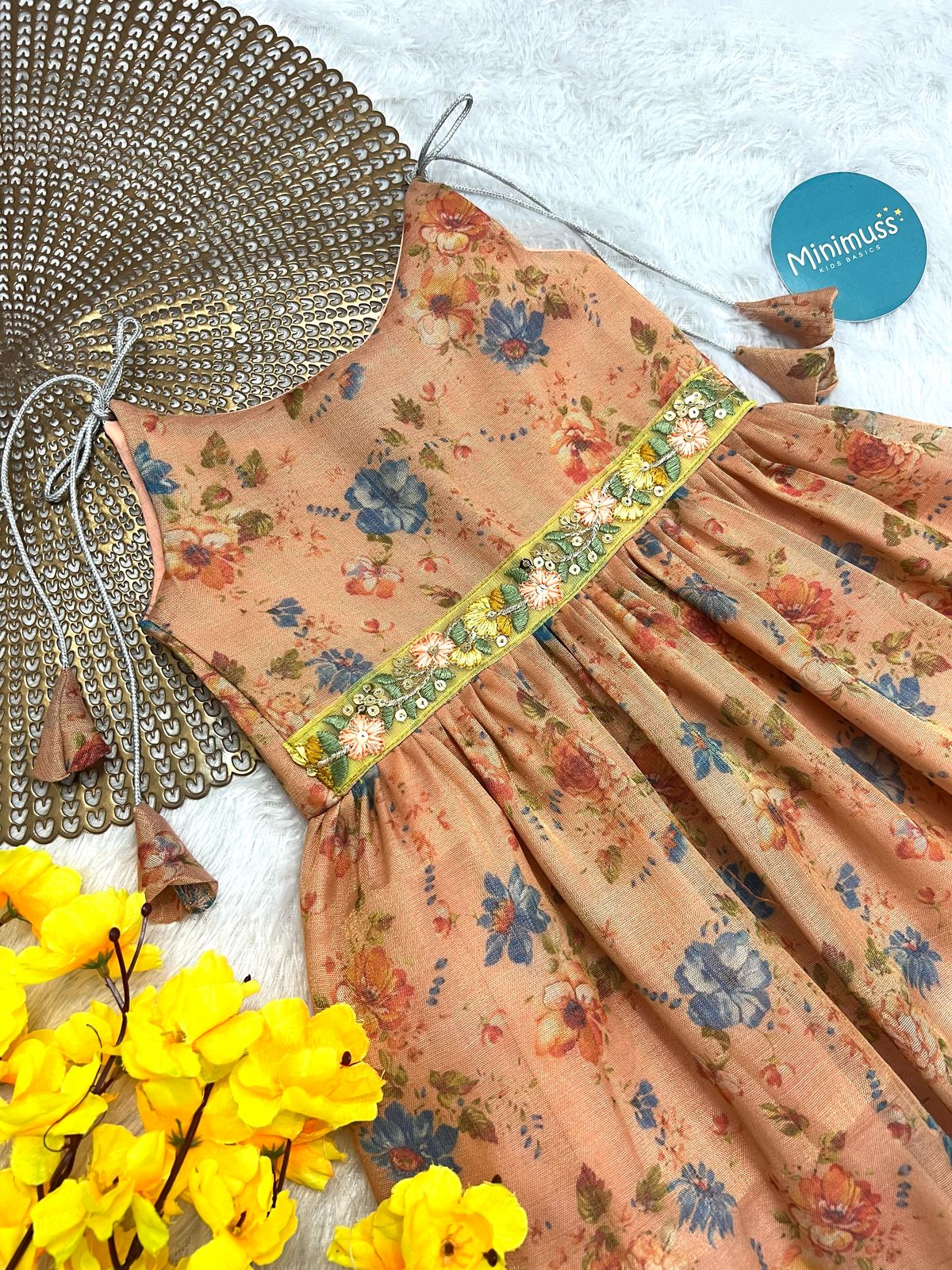 F23 LUSHBEBE PEACH TISSUE FROCK