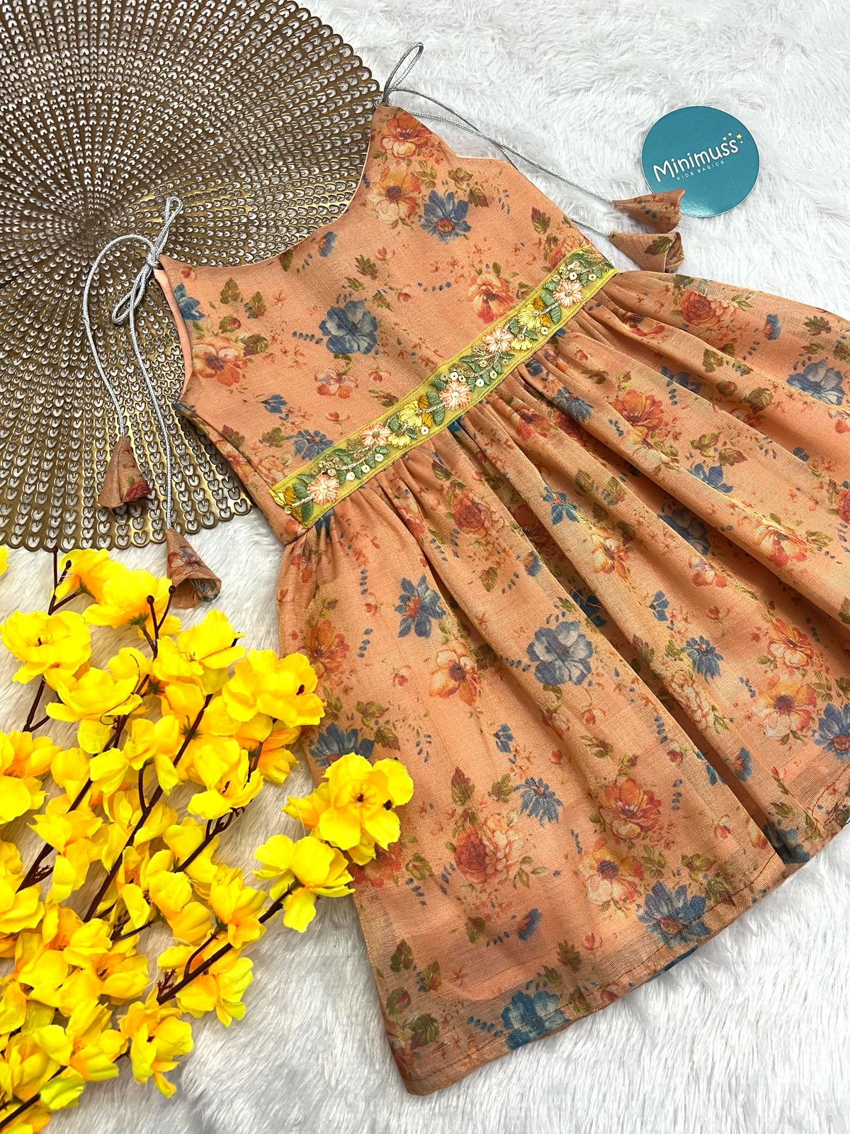 F23 LUSHBEBE PEACH TISSUE FROCK