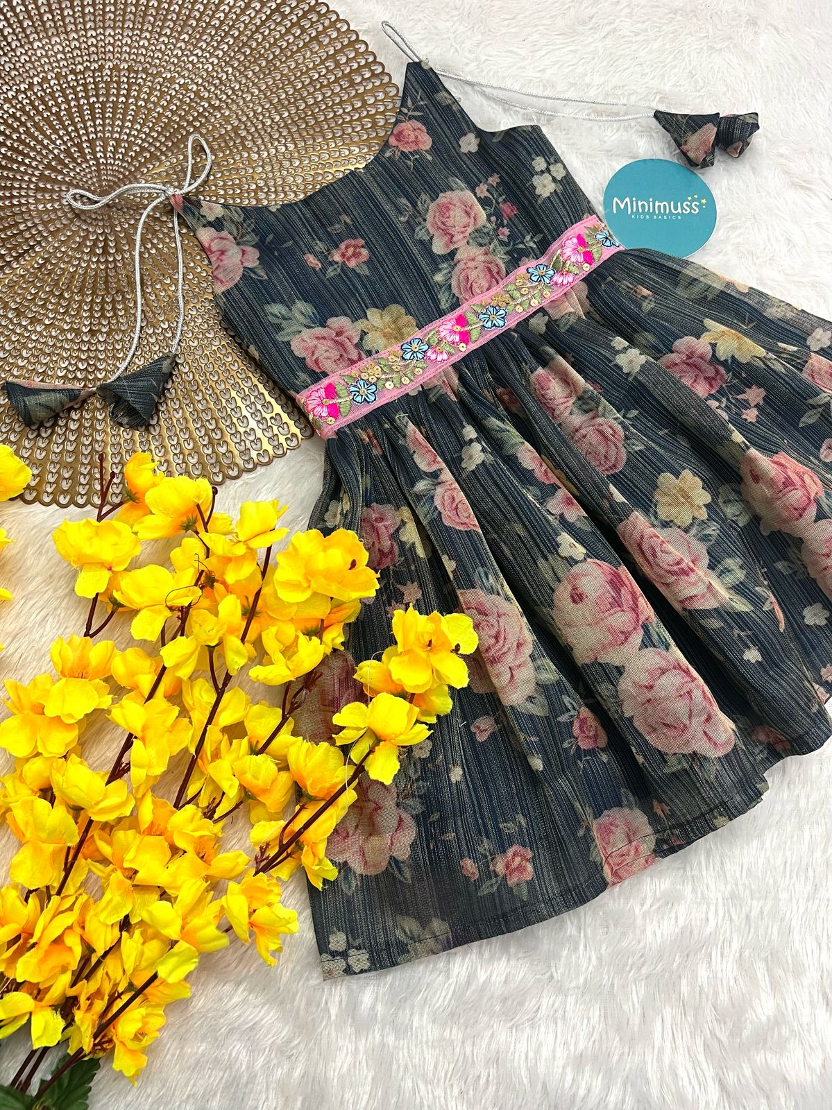 F20 LUSHBEBE NAVY BLUE TISSUE FROCK