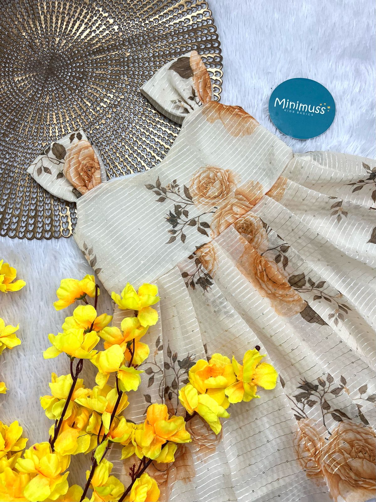 F46 FLORAL FLING IVORY FROCK