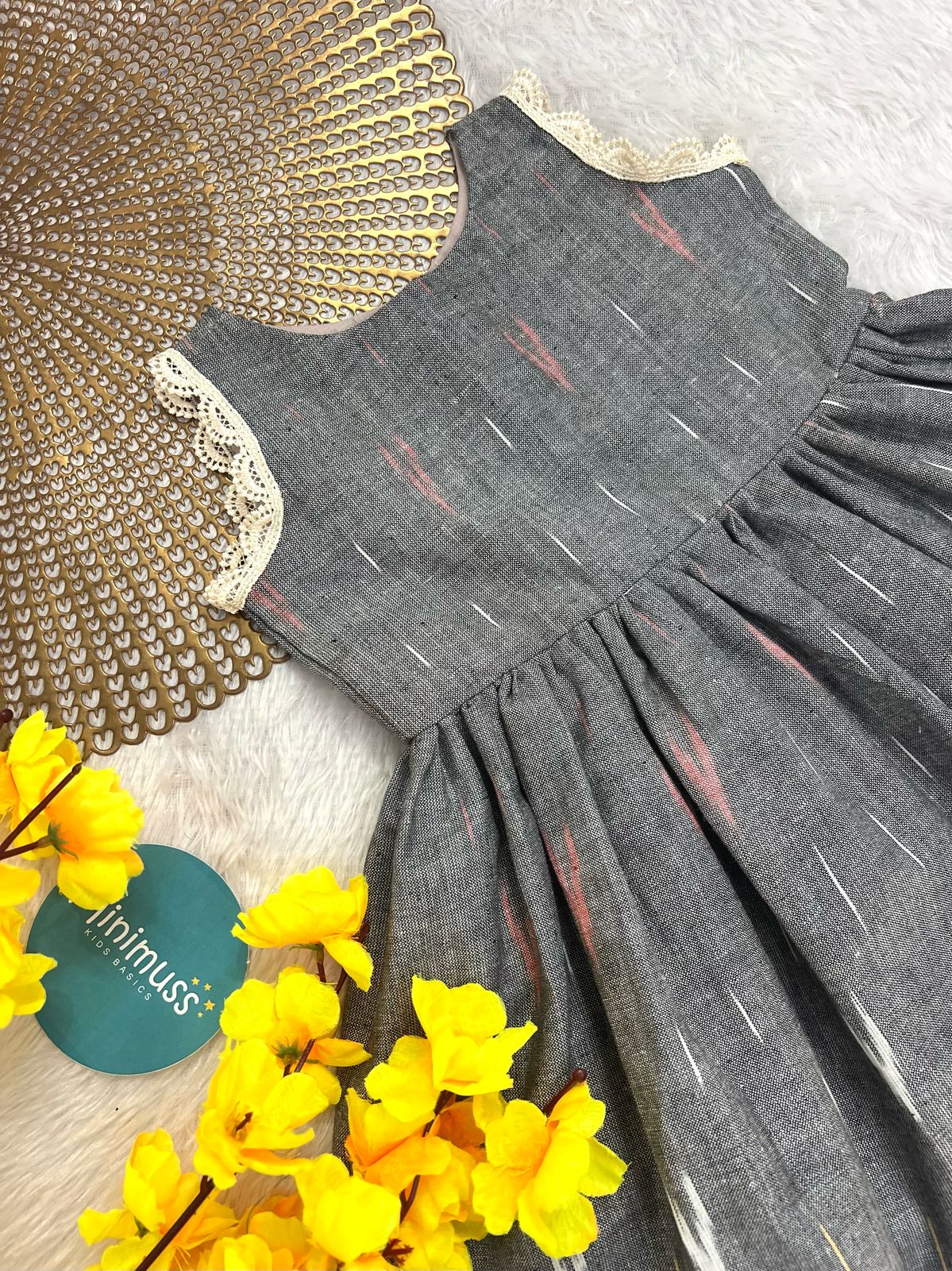 F44 IKKAT GREY FROCK