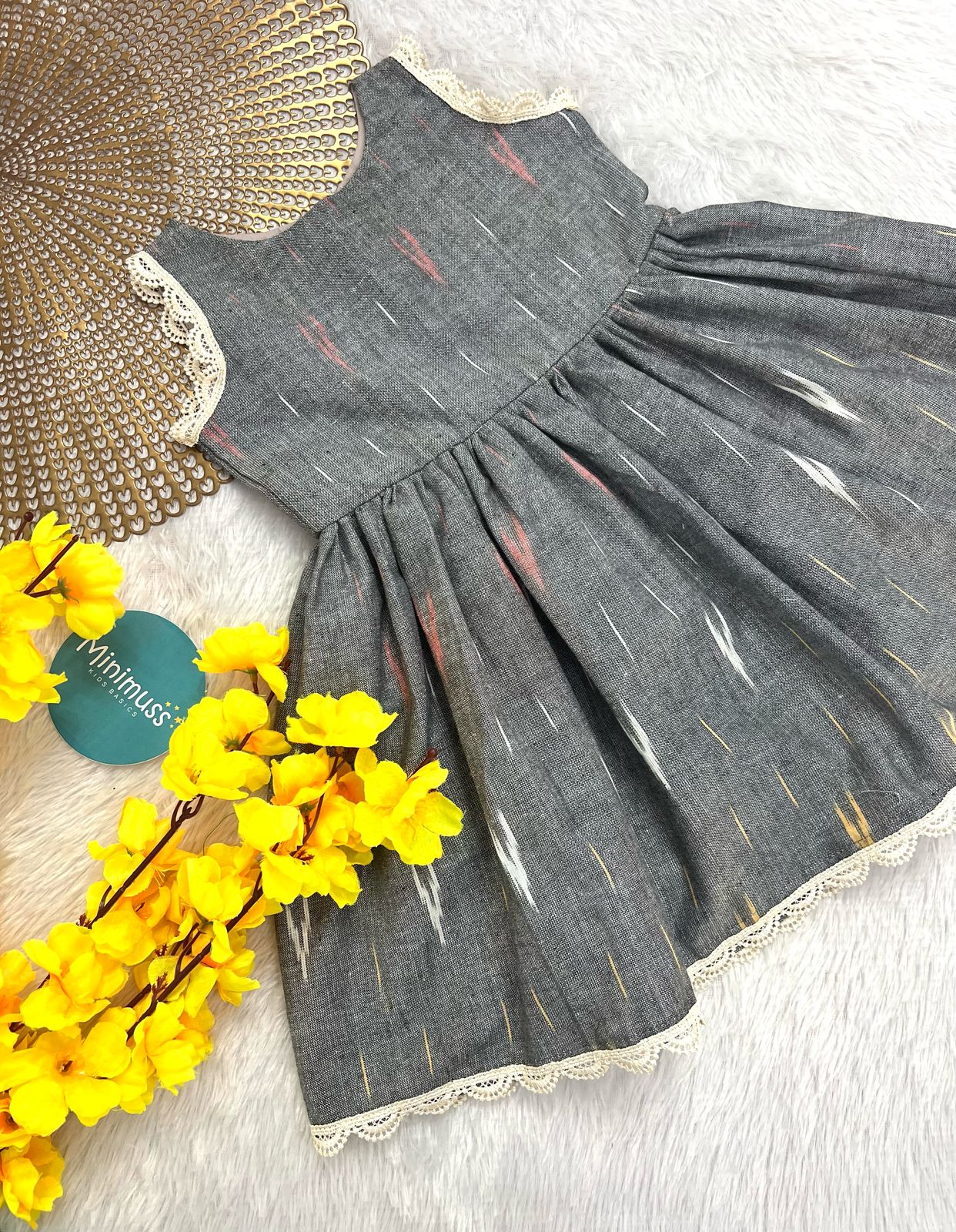 F44 IKKAT GREY FROCK
