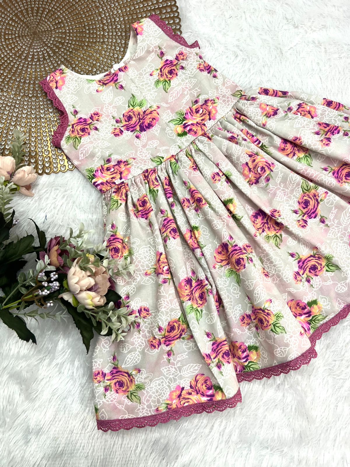 COTTON CANDY- F13 ASH FLORAL FROCK