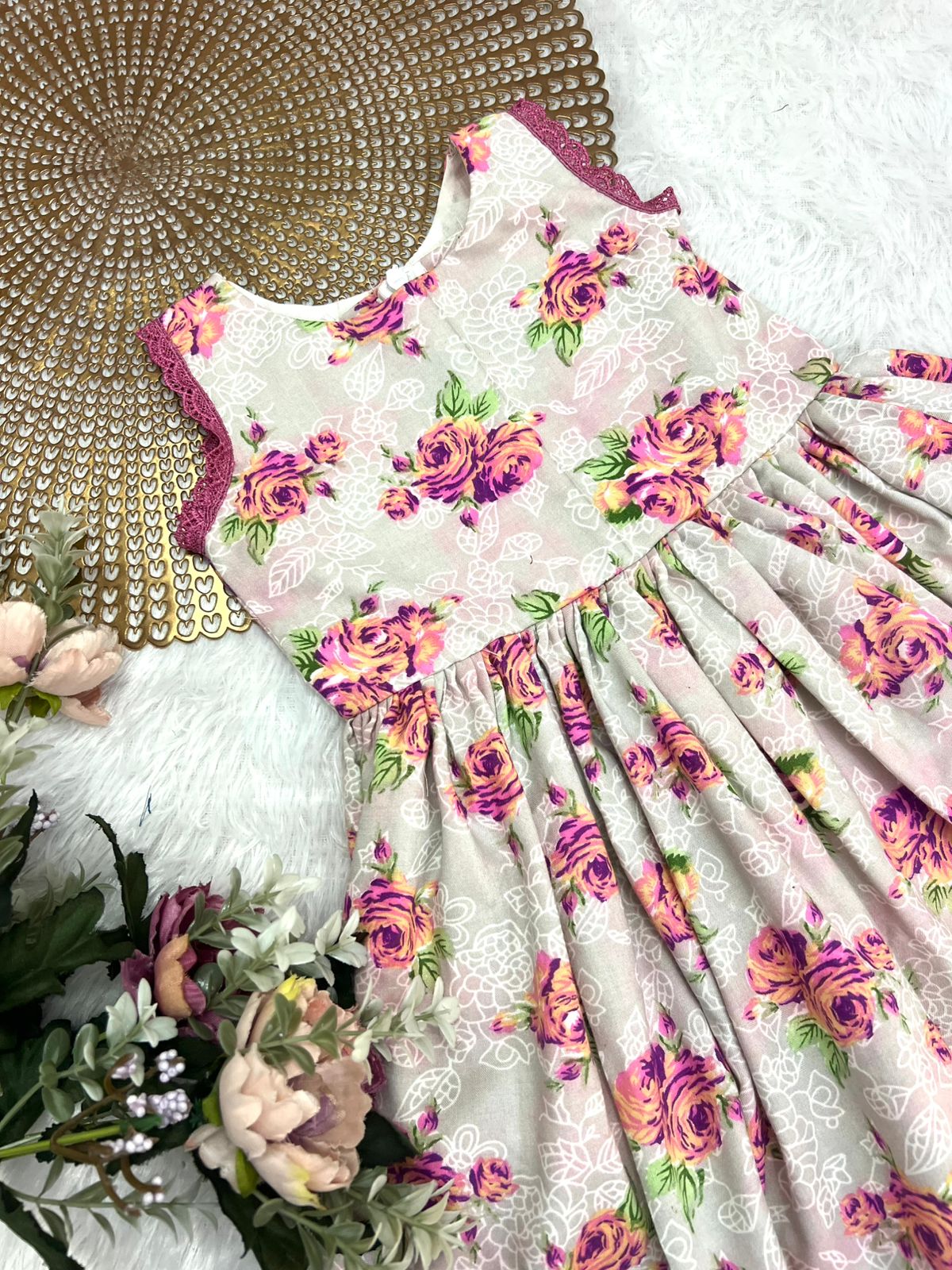 COTTON CANDY- F13 ASH FLORAL FROCK