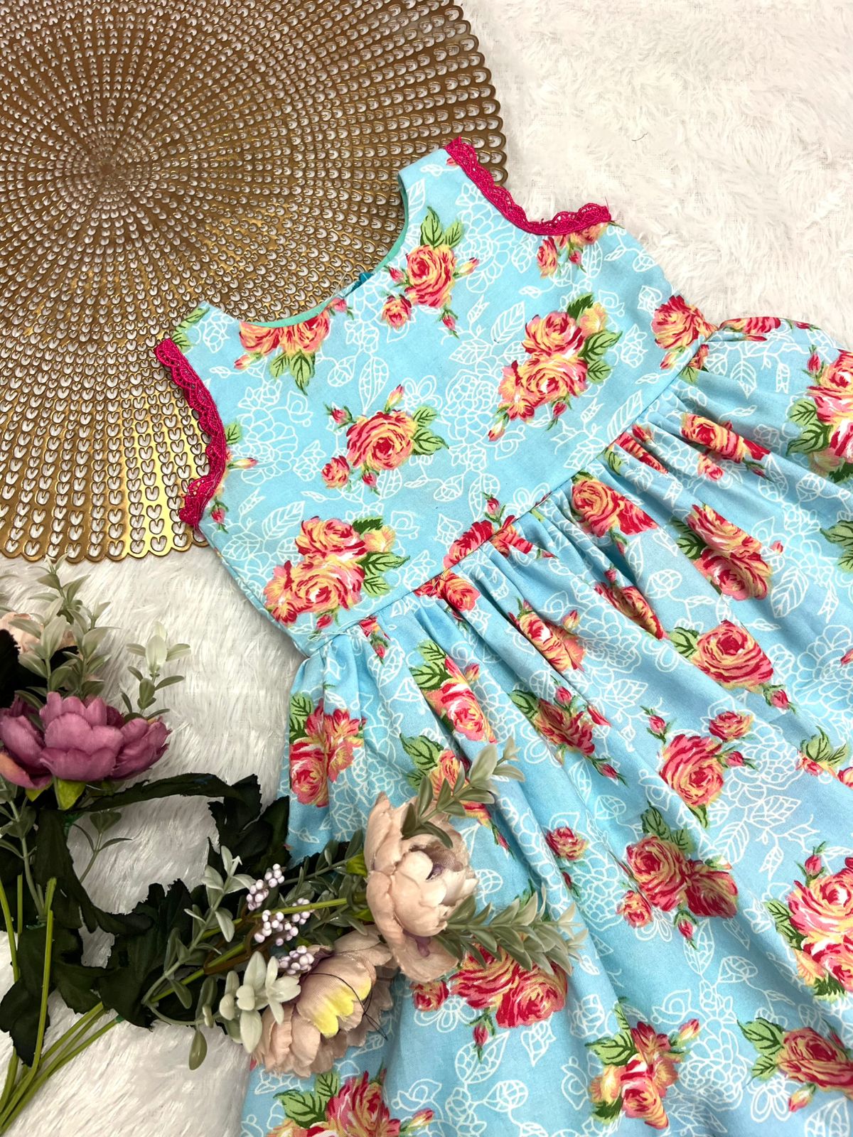 COTTON CANDY- F12 SKYBLUE FLORAL FROCK