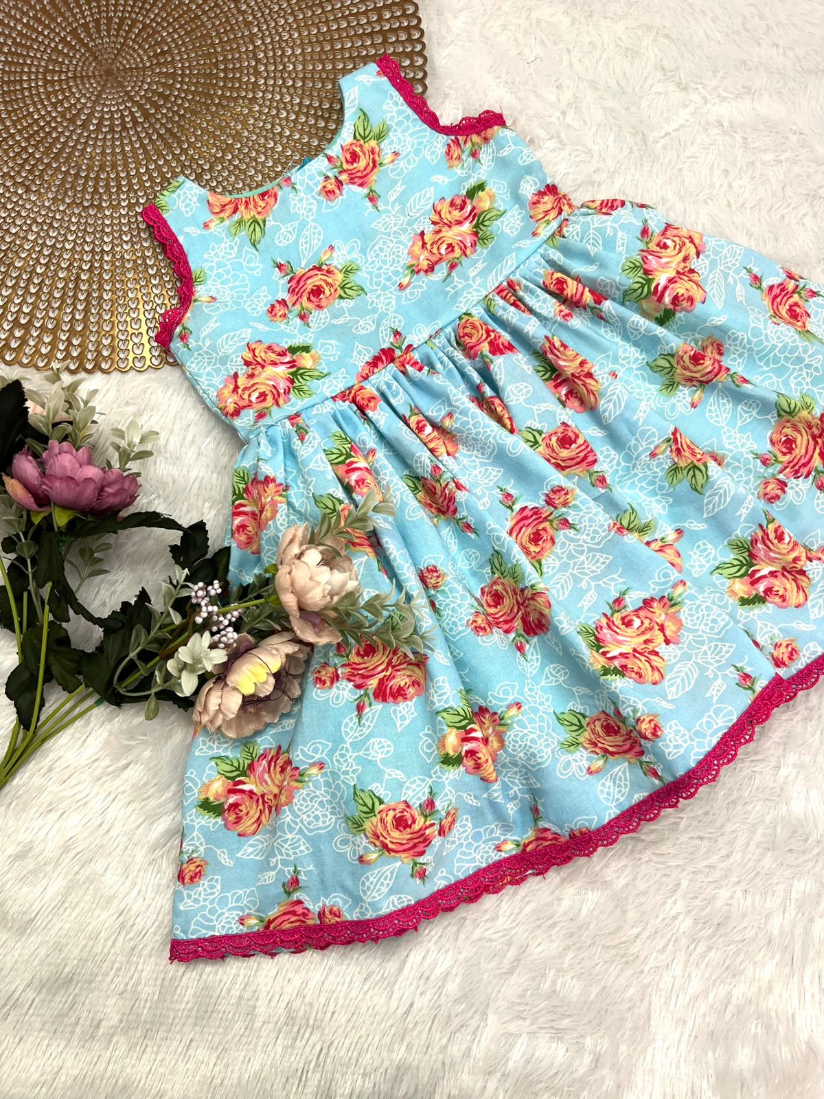 COTTON CANDY- F12 SKYBLUE FLORAL FROCK