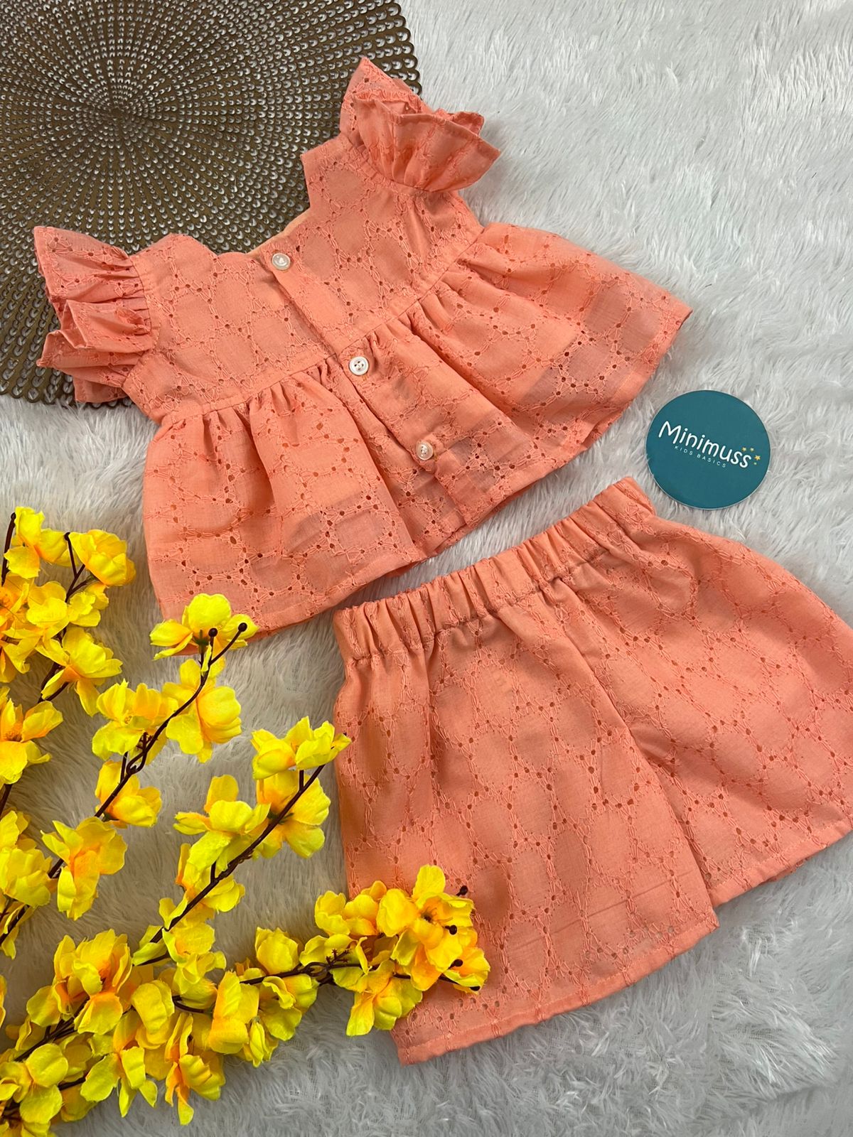 WONDERLAND- C82 PEACH Hakoba Co-ord Set