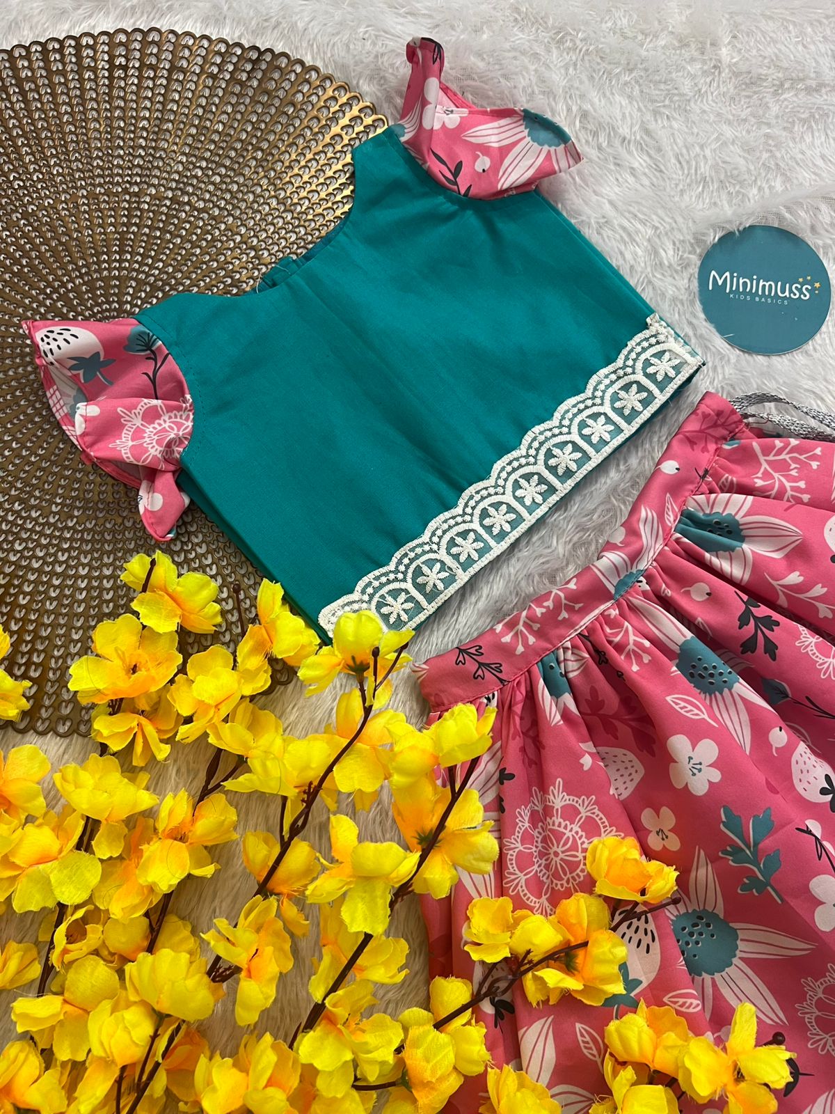 SUNSHINE -S22 TEAL PINK SKIRT SET