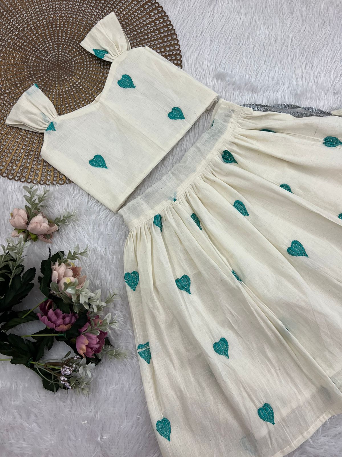 SUMMER CIRCUS -TEAL HEARTS LOVE SKIRT SET