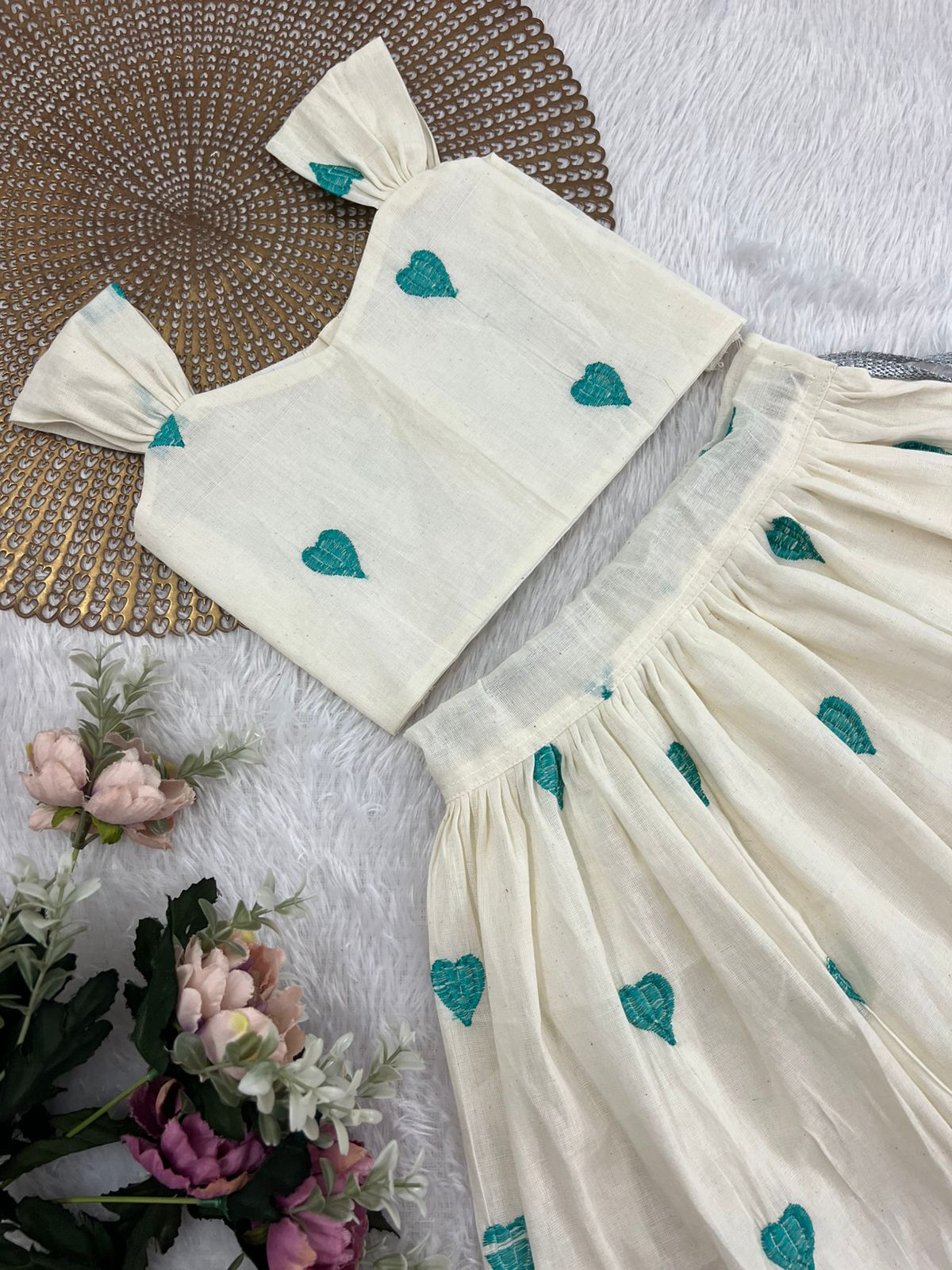 SUMMER CIRCUS -TEAL HEARTS LOVE SKIRT SET