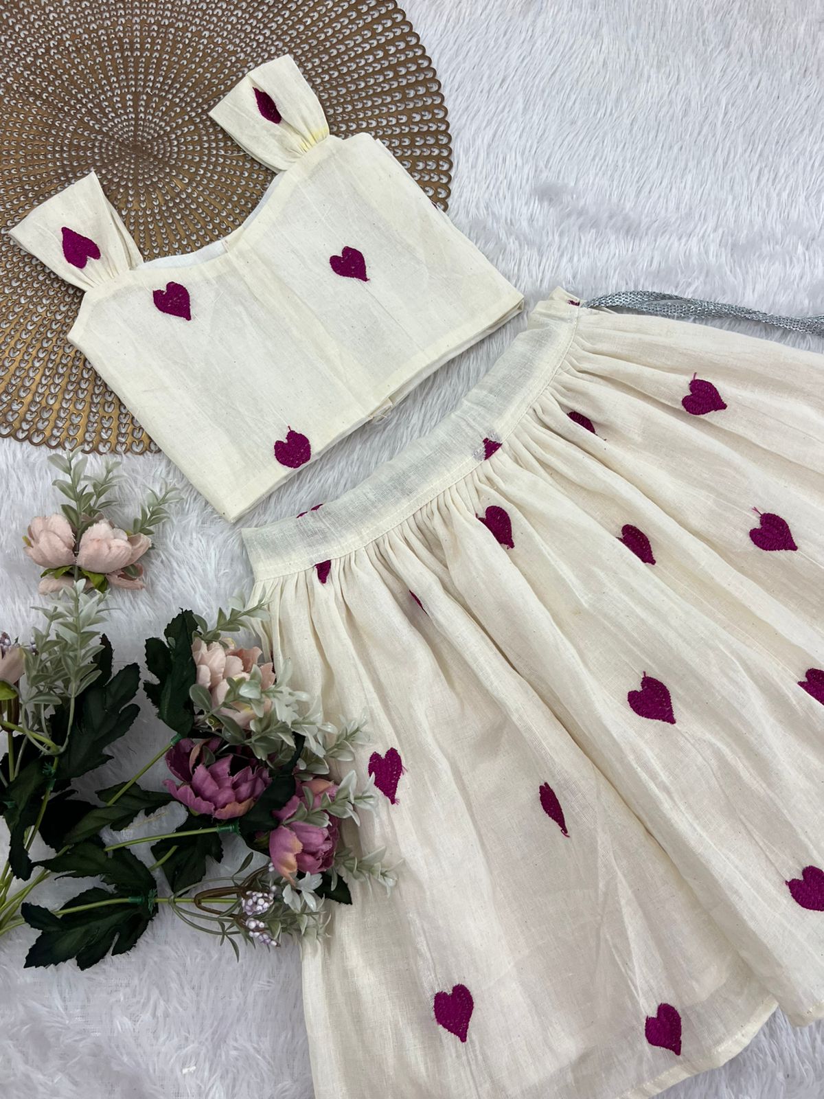 SUMMER CIRCUS -MAGENTA HEARTS LOVE SKIRT SET