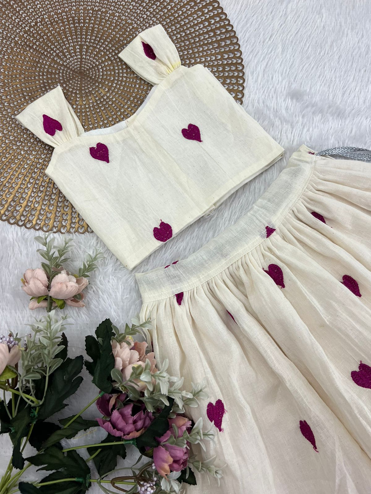 SUMMER CIRCUS -MAGENTA HEARTS LOVE SKIRT SET