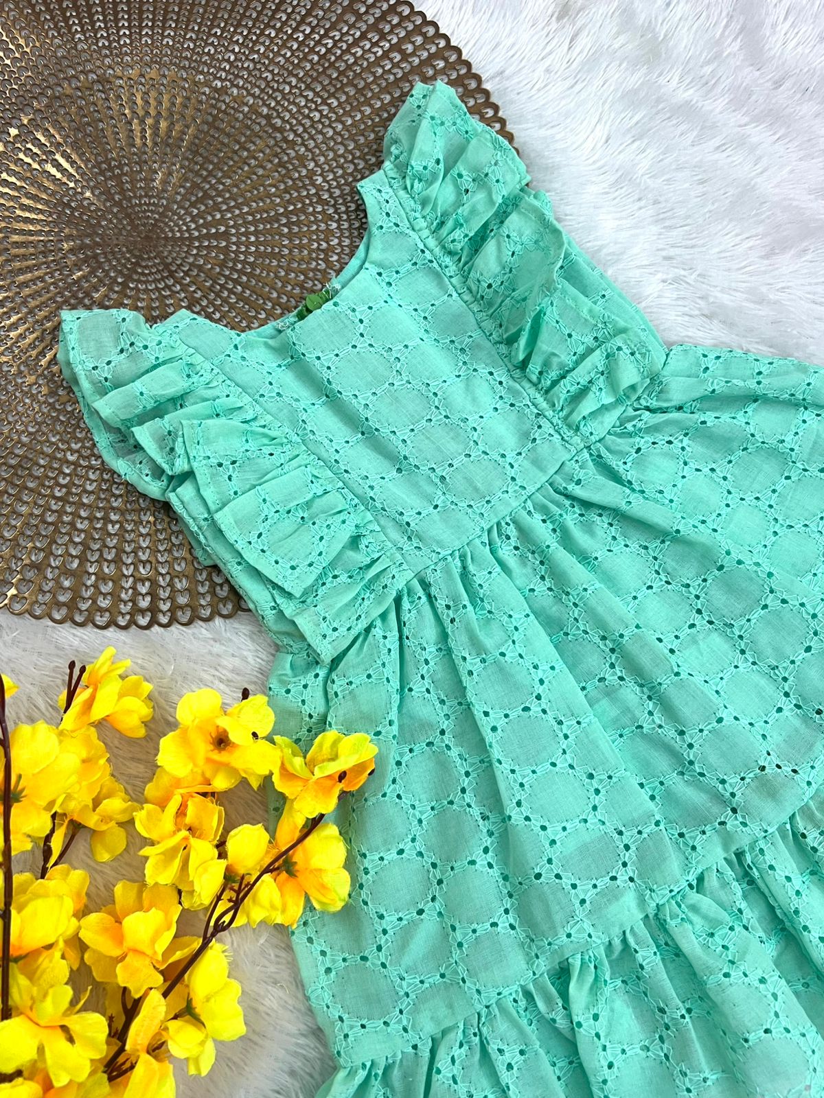 MINI WHRIL- F52 AQUA GREEN HAKOBA FROCK