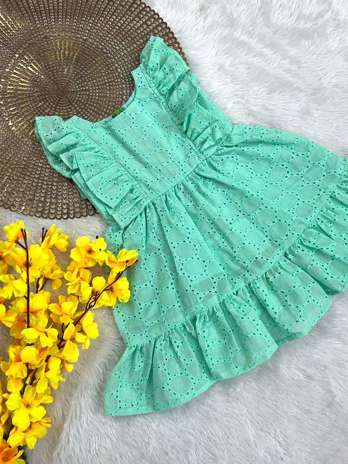 MINI WHRIL- F52 AQUA GREEN HAKOBA FROCK