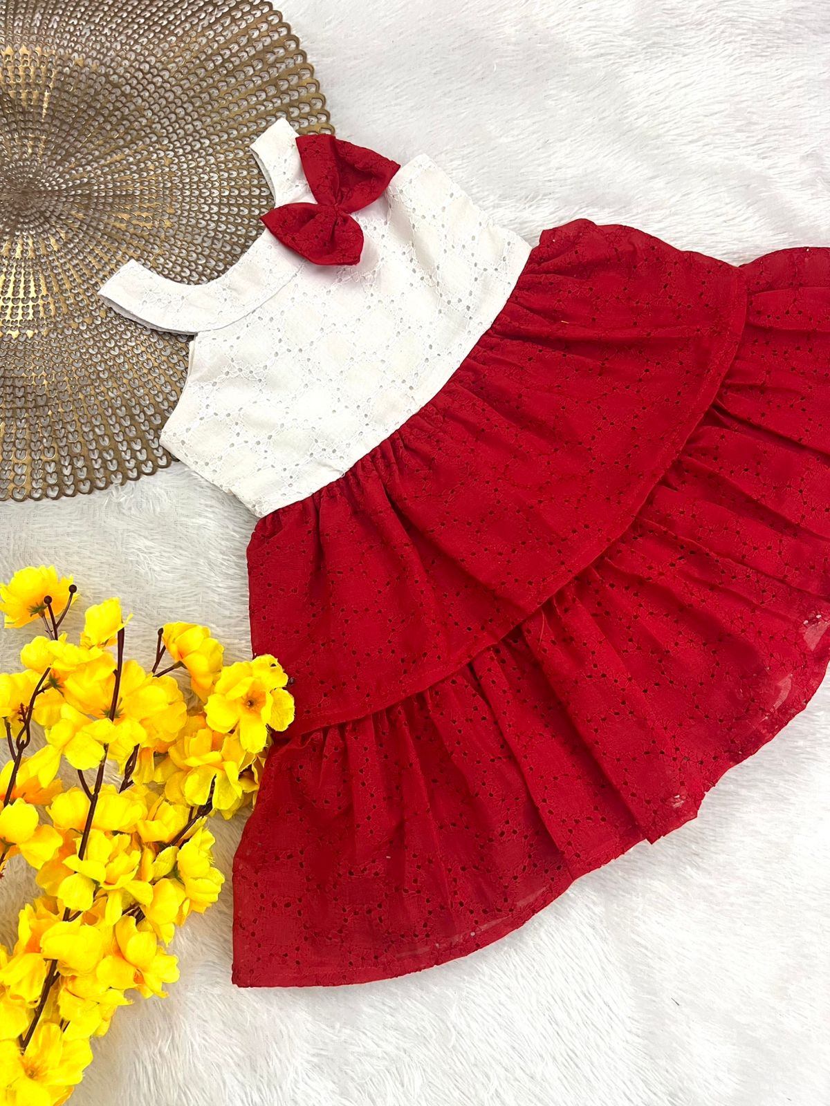 MINI WHRIL- F51 RED WHITE HAKOBA FROCK