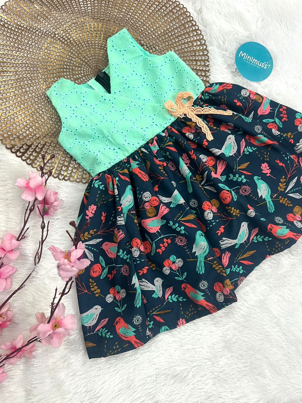 TINY TWIRL- F61 TEAL BLUE BIRD DRESS
