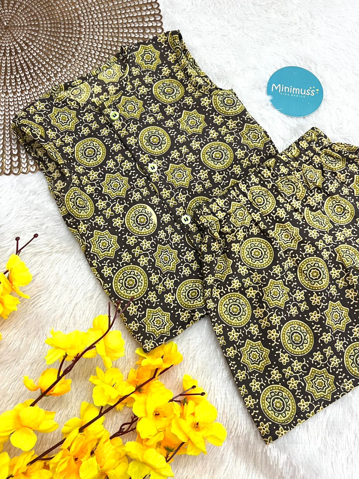 DAILY PLAY - C103 OLIVE GREEN AJRAKH CO-ORD SET