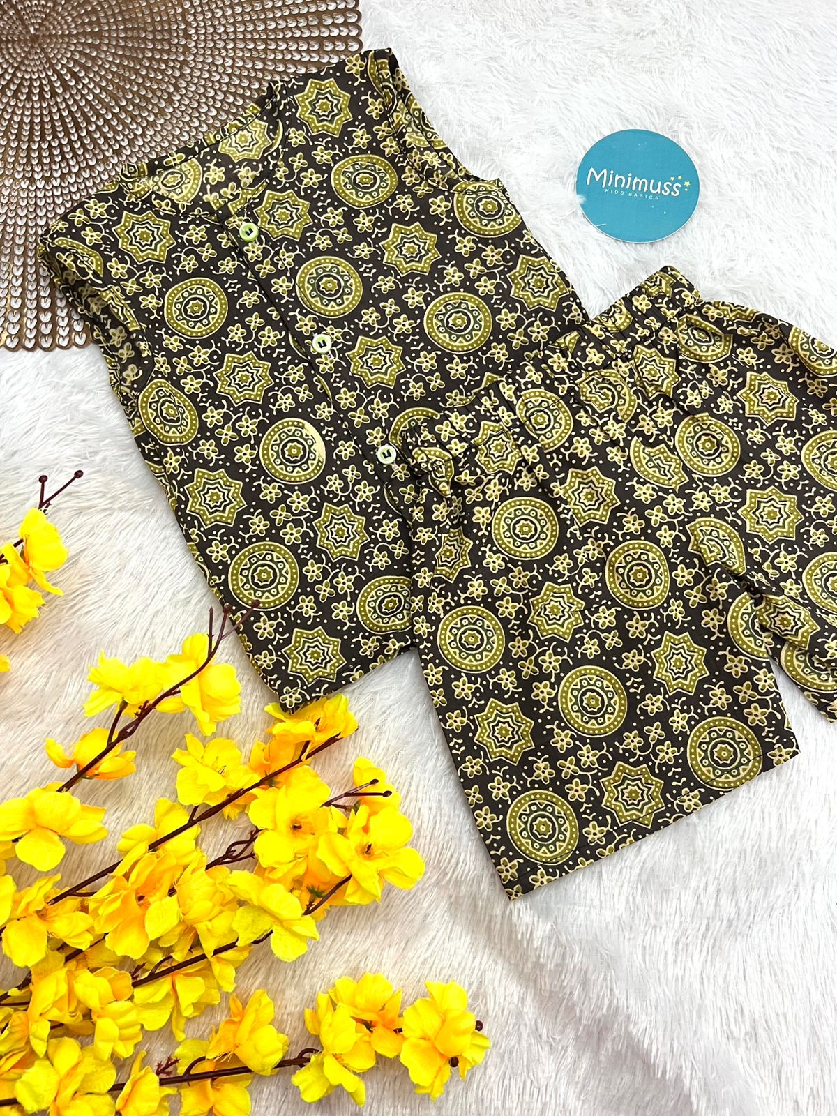 DAILY PLAY - C103 OLIVE GREEN AJRAKH CO-ORD SET